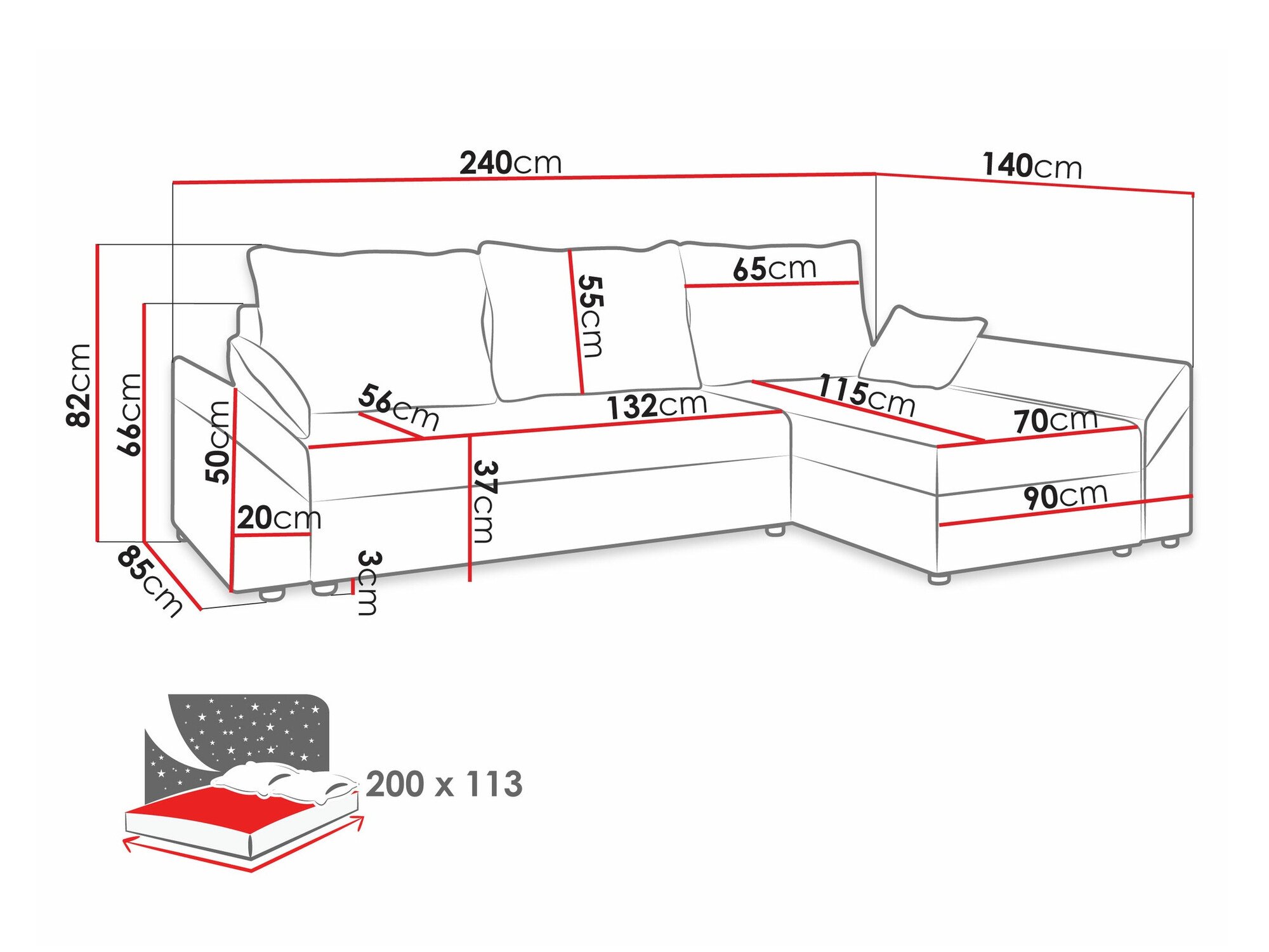 Canapé d'angle Memphis 130 (Muna 10 + Muna 14)