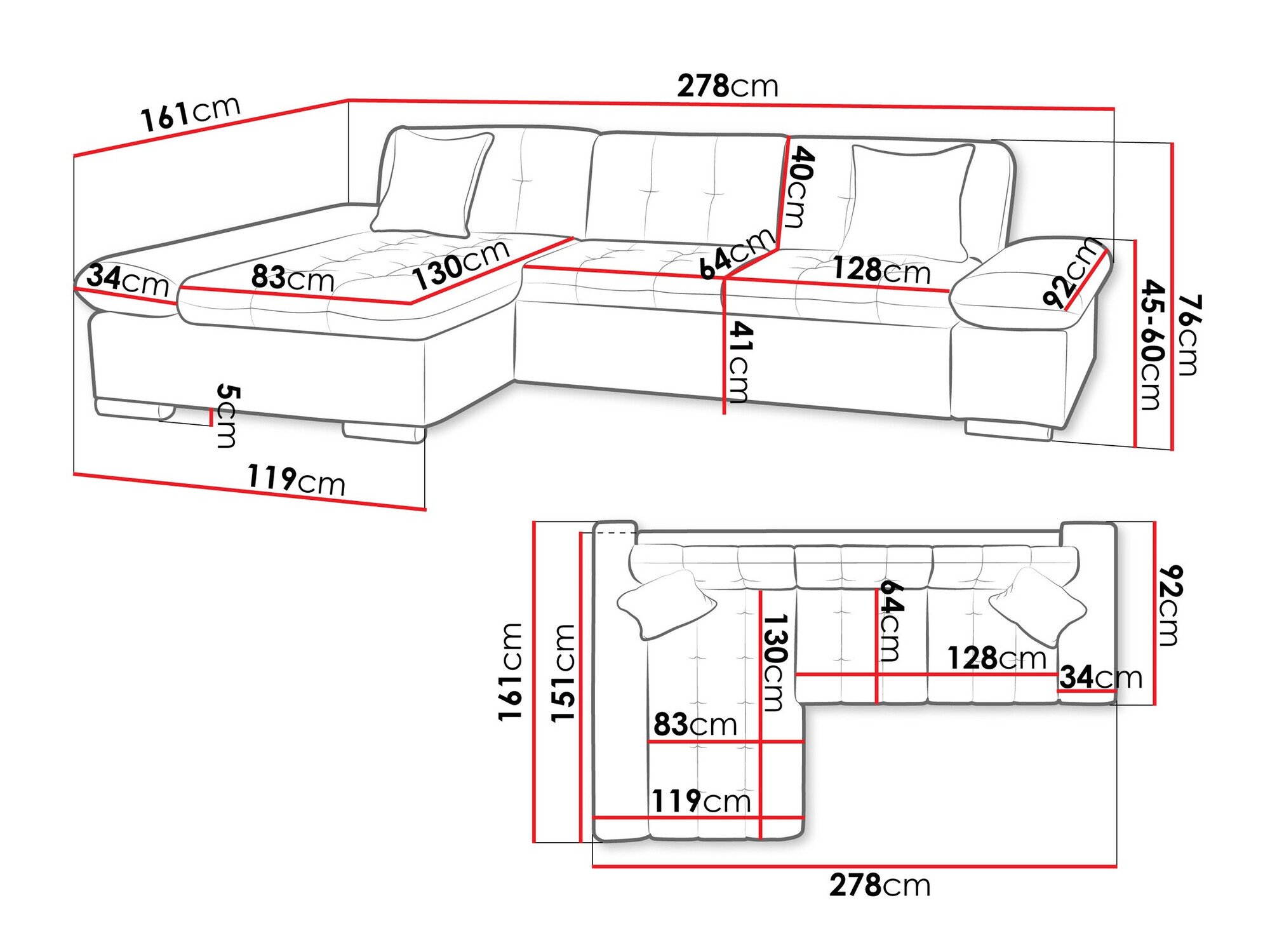 Canapé d'angle Comfivo Serenitas (Soft 011 + Soul 17)