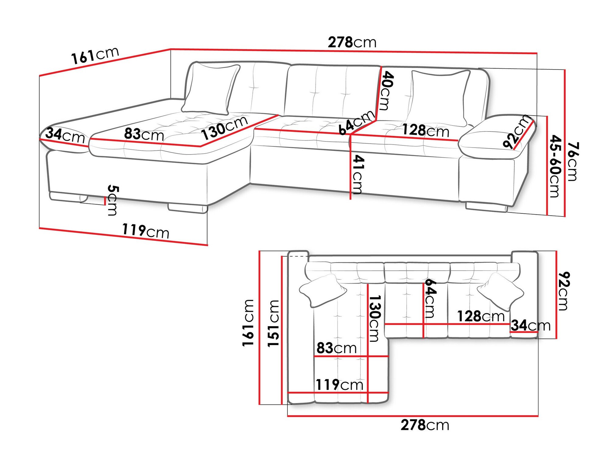 Canapé d'angle Comfivo Serenitas (Soft 017 + Soul 17)