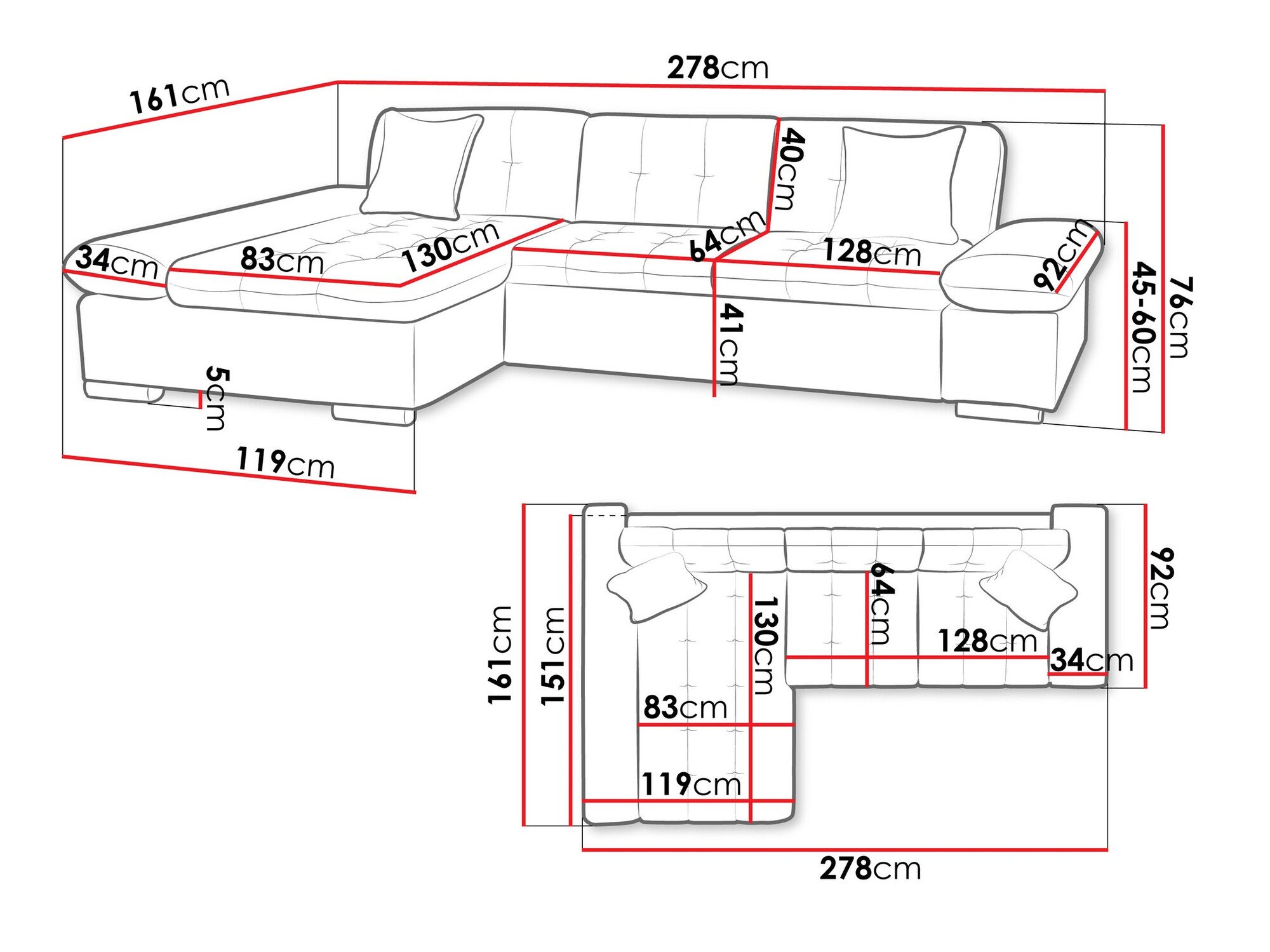 Canapé d'angle Comfivo Serenitas (Soft 017 + Soul 17)