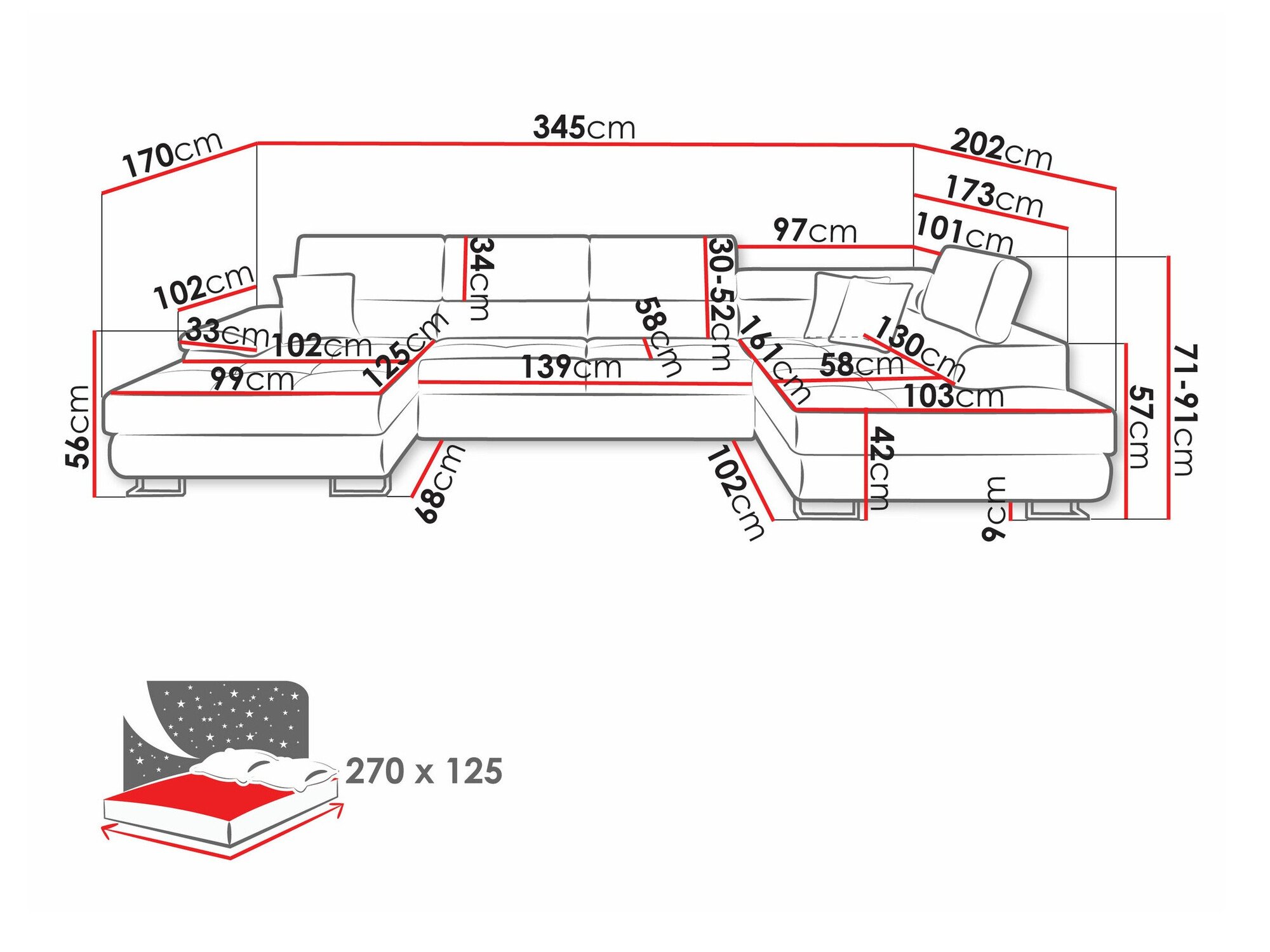 Canapé d'angle Comfivo Ruta IV (Soft 017 + Lux 05)