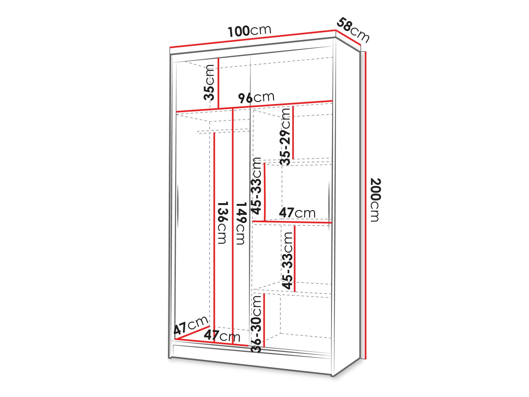 Armoire Closico Structor II (Noir + Blanc)