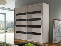 Armoire Closico 156 (Cachemire + Noir)