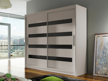 Armoire Closico 156 (Cachemire + Noir)