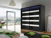 Armoire Closico 156 (Noir + Blanc brillant)
