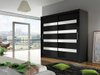Armoire Closico 156 (Noir + Blanc brillant)