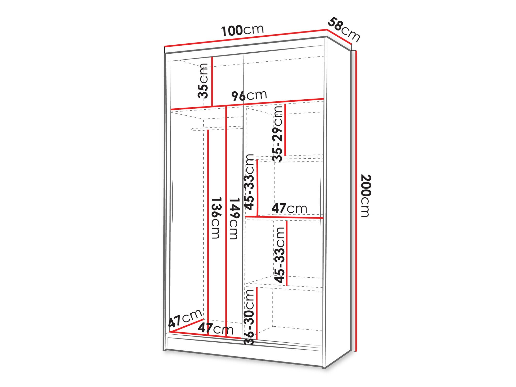 Armoire Closico 165 (Blanc)