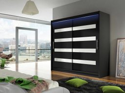 Armoire Closico Pallor XI (Noir + Blanc brillant)