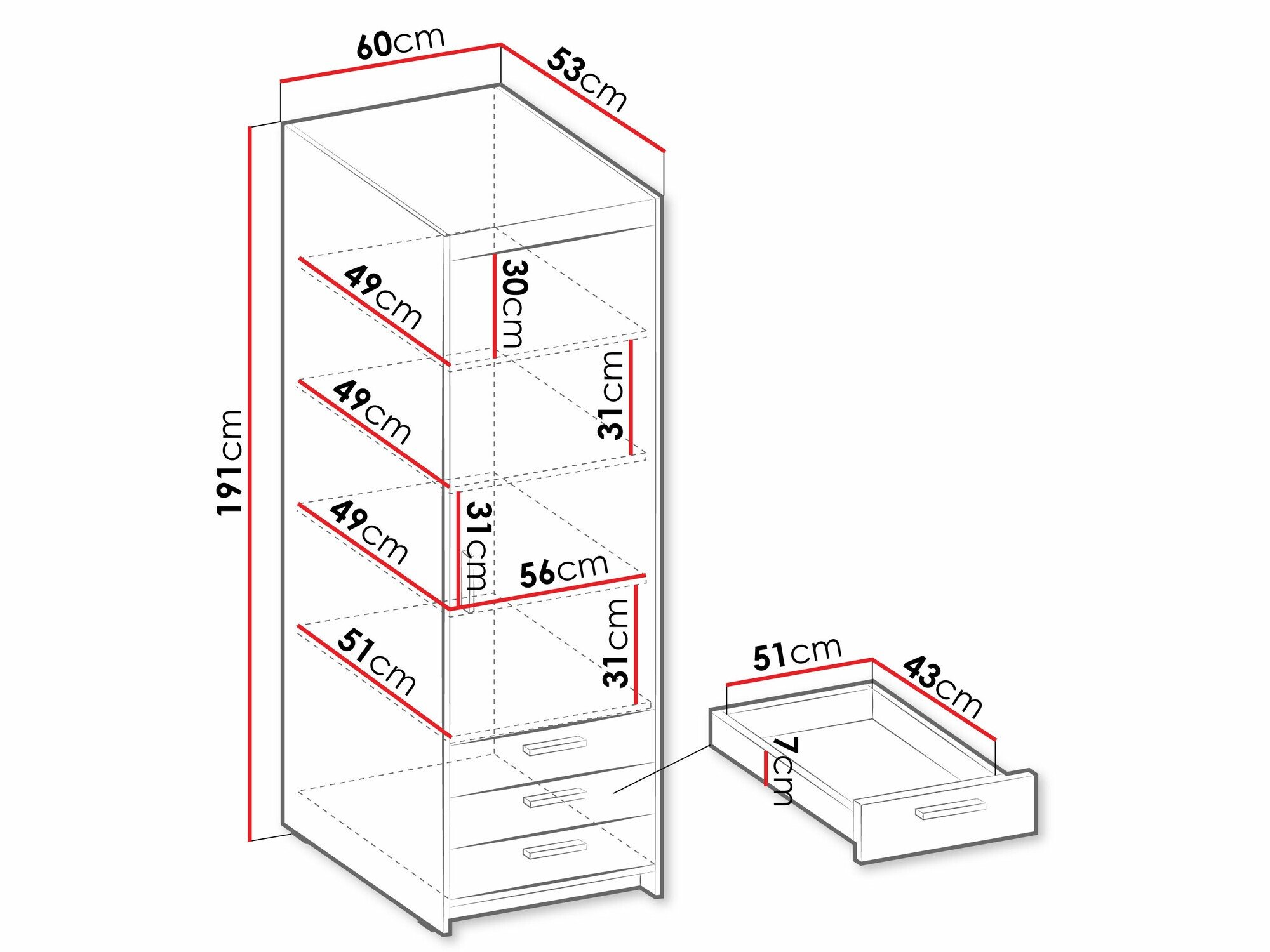 Étagère Novduni 110 (Blanc)