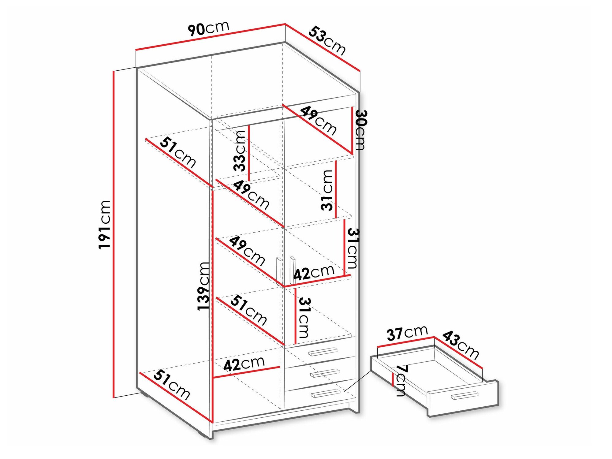 Armoire Novduni 112 (Sonoma chêne)