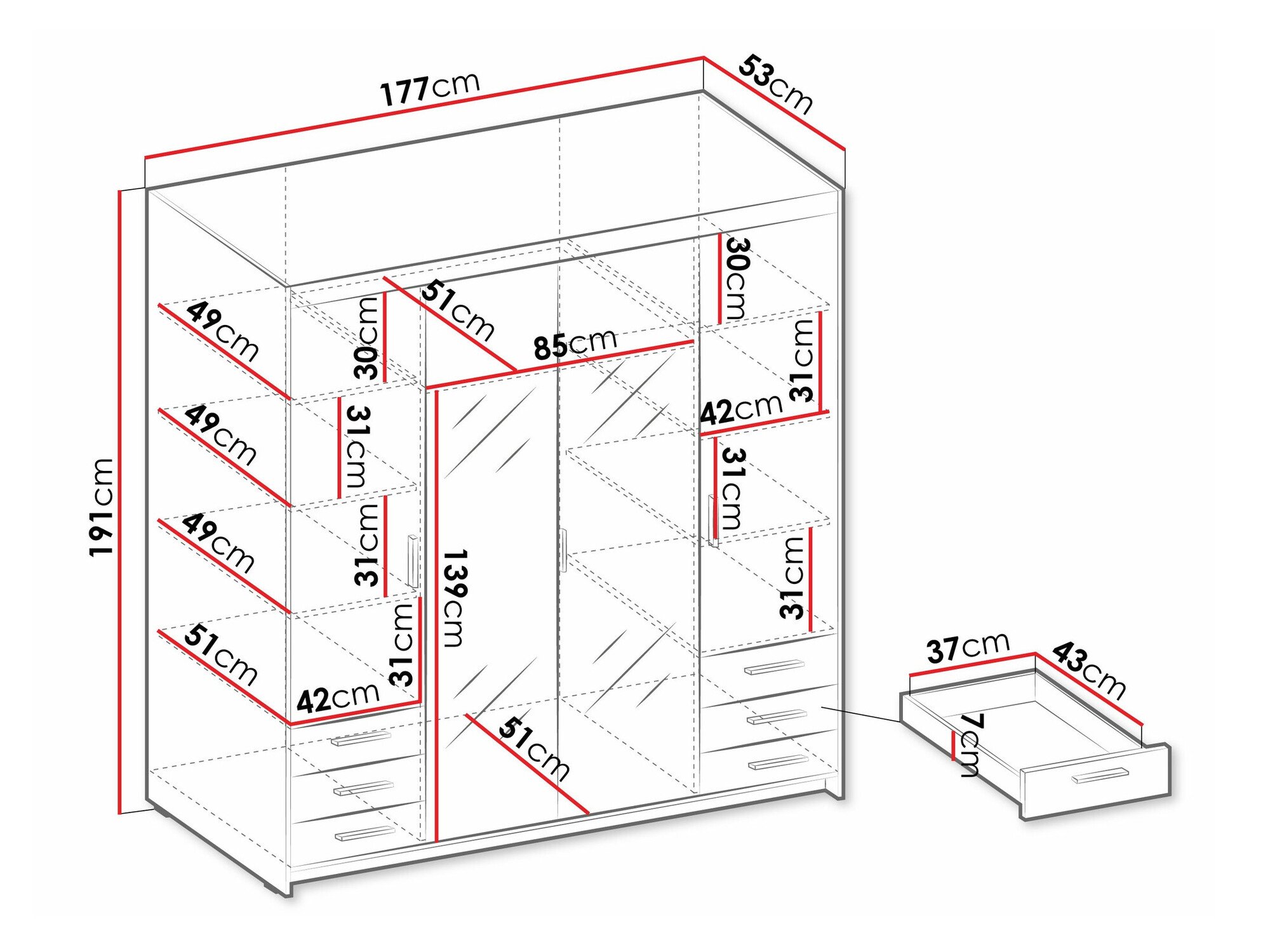 Armoire Novduni 115 (Chêne de Lefkas)