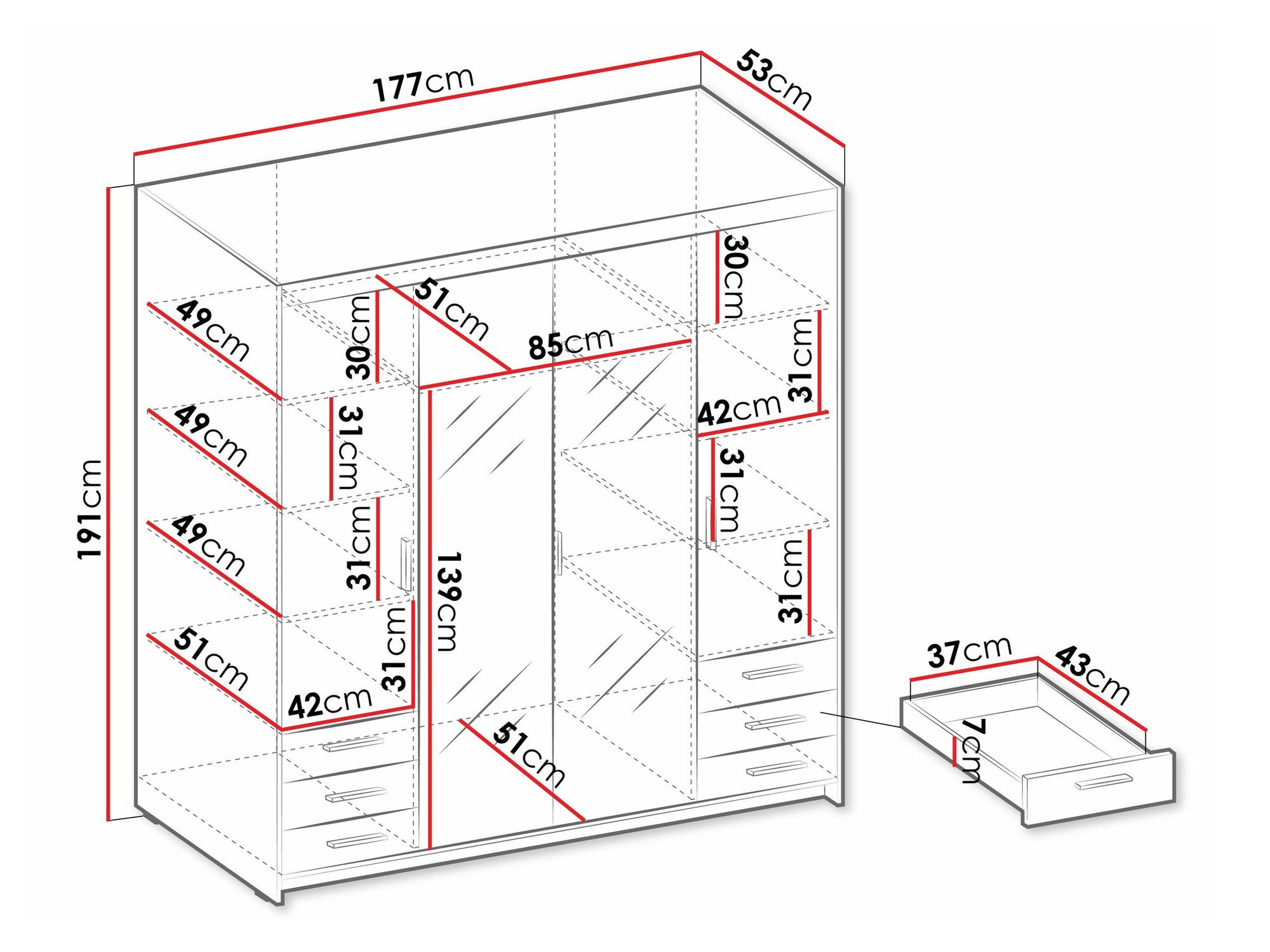 Armoire Novduni 115 (Sonoma chêne)