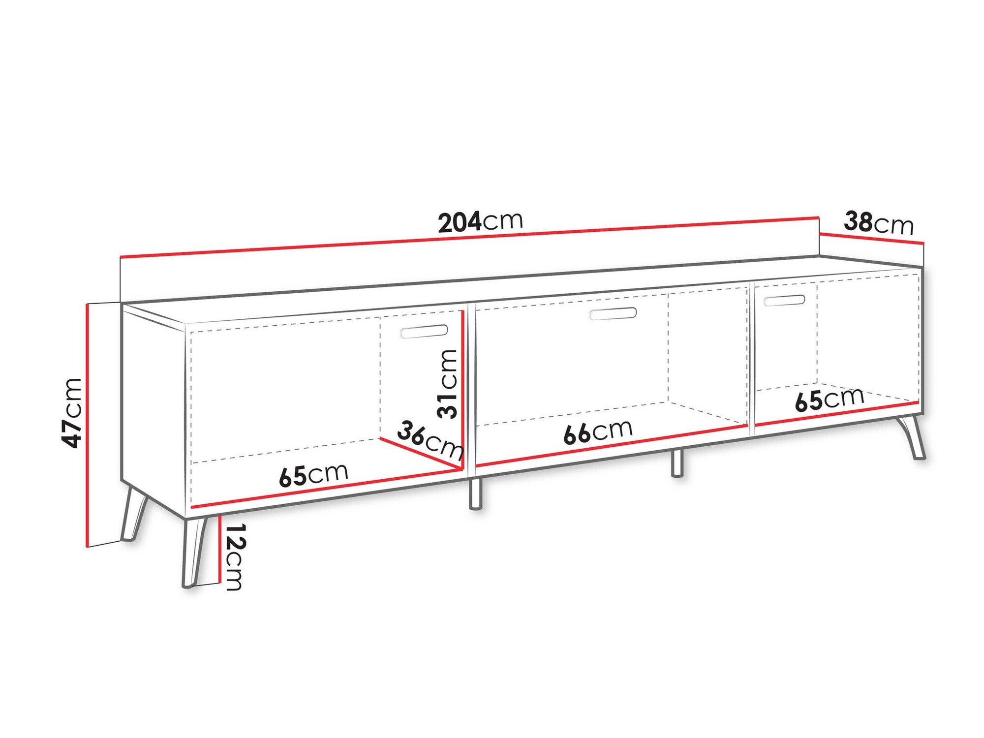 Meuble TV Comfivo Teslomo 110 (Cachemire + Cachemire Brillant)
