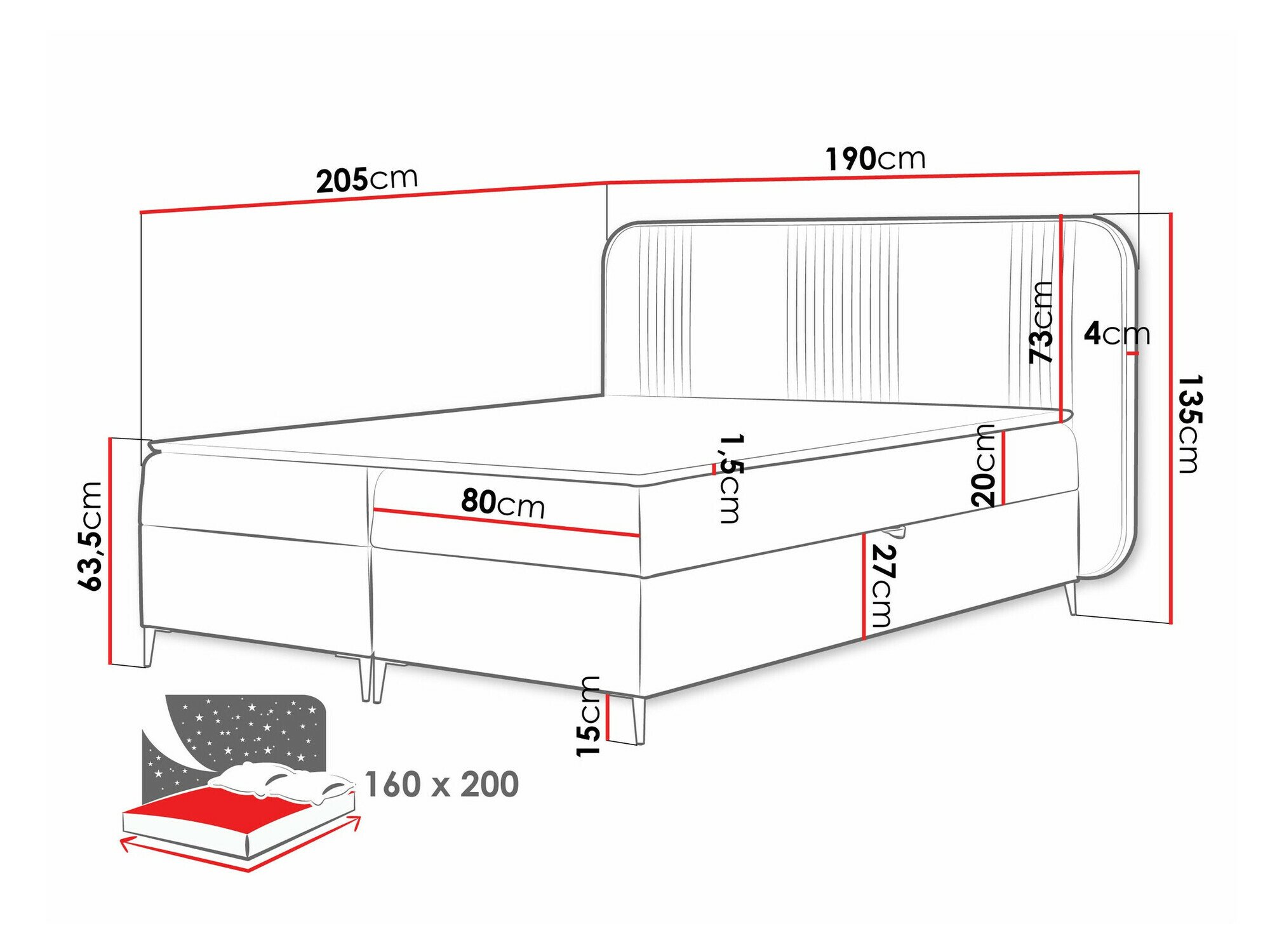 Lit boxspring Sonus (Magic Velvet 2216)