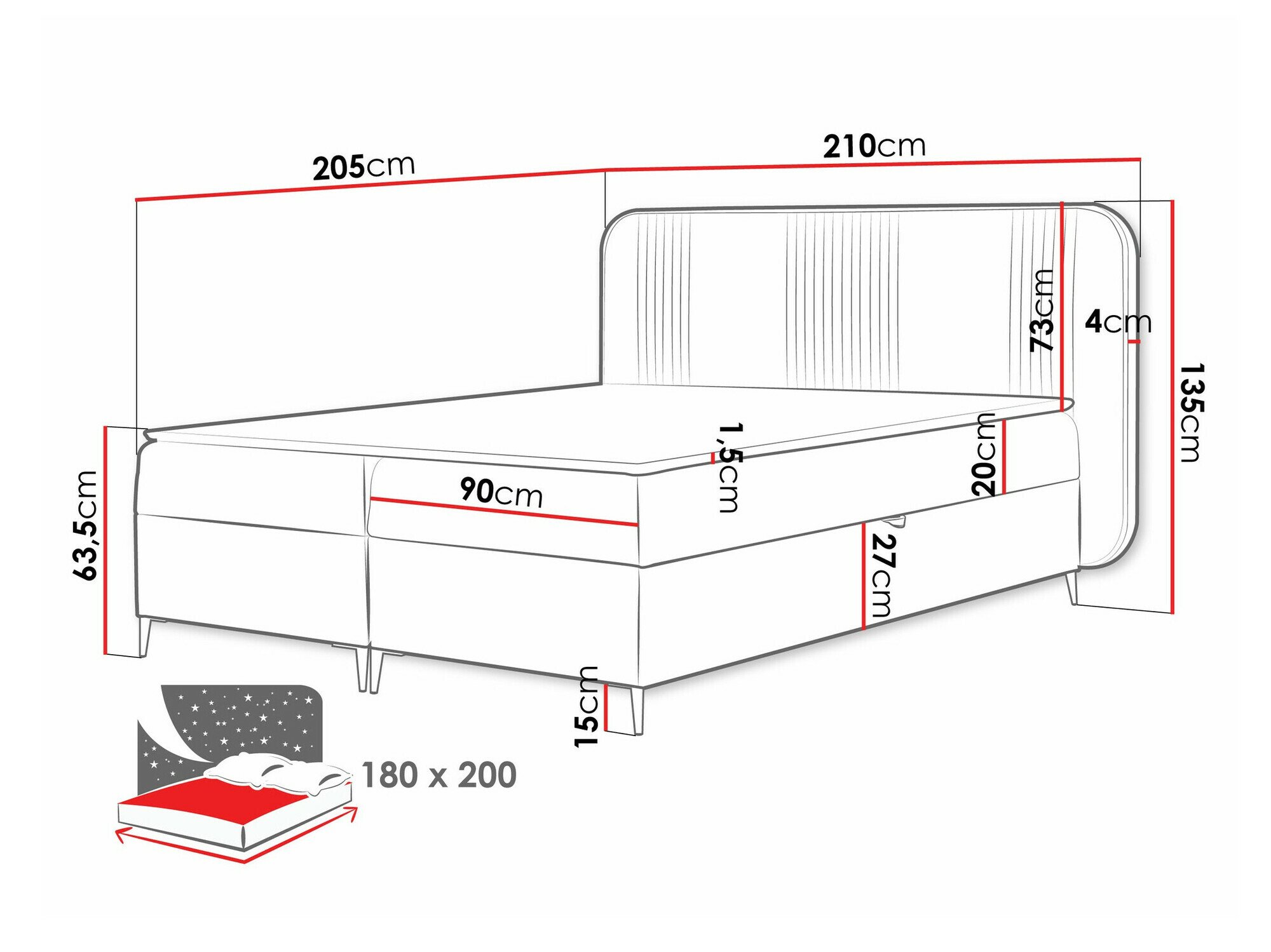 Lit boxspring Sonus (Magic Velvet 2225)