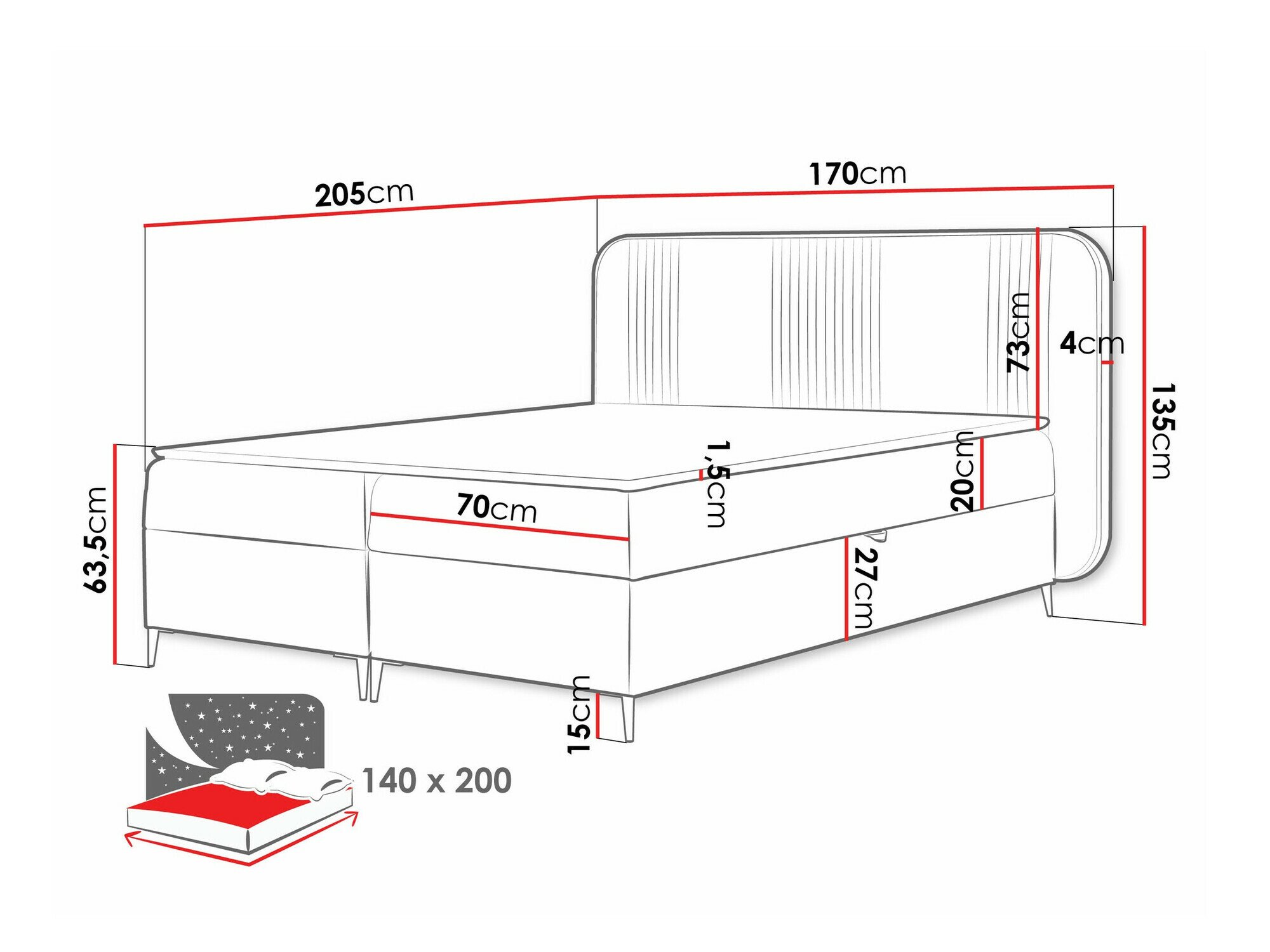 Lit boxspring Sonus (Magic Velvet 2239)