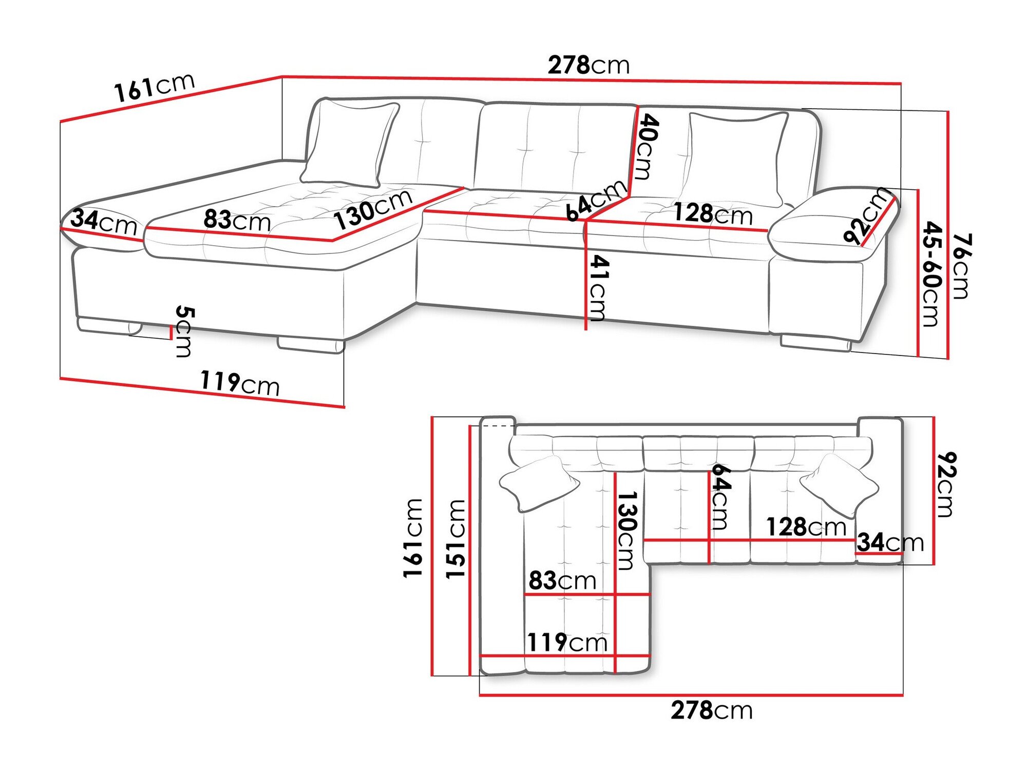 Canapé d'angle Comfivo Serenitas (Clara 215.11)