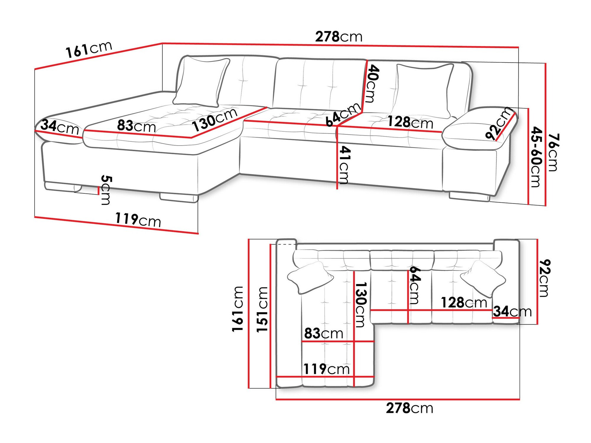 Canapé d'angle Comfivo Serenitas (Coral 45)