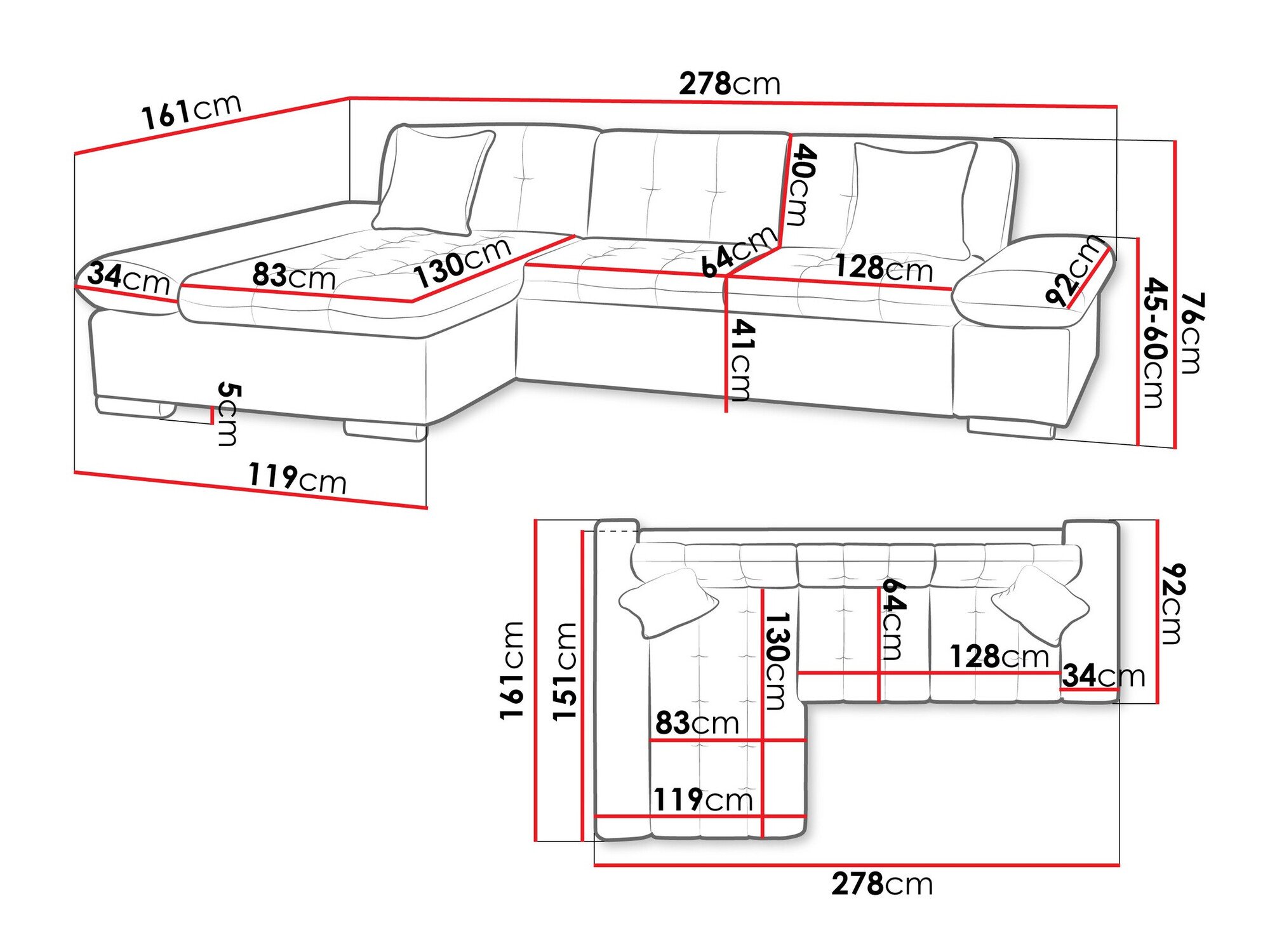 Canapé d'angle Comfivo Serenitas (Wave 05)