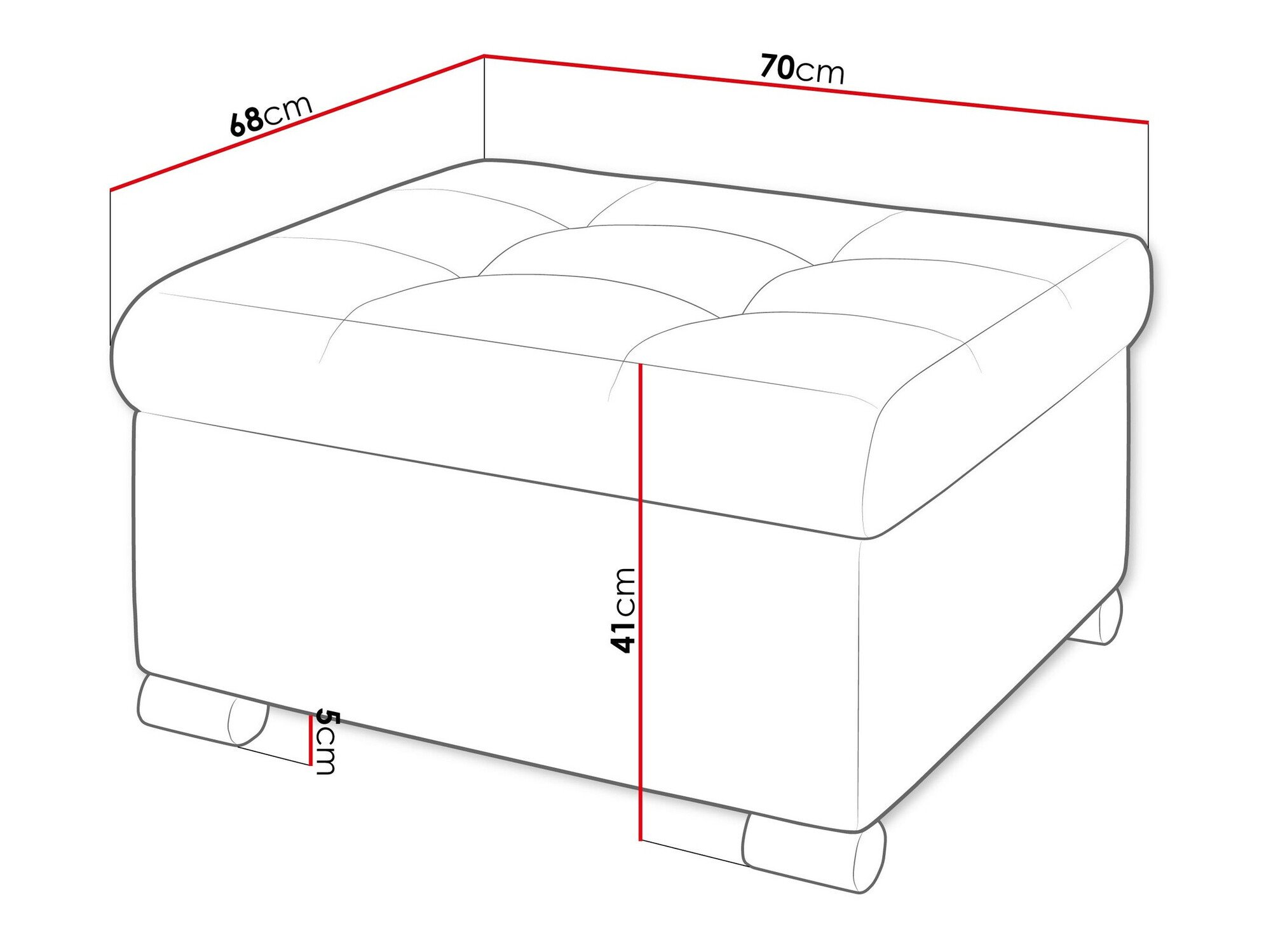 Pouf Comfivo Gemma (Coral 50)