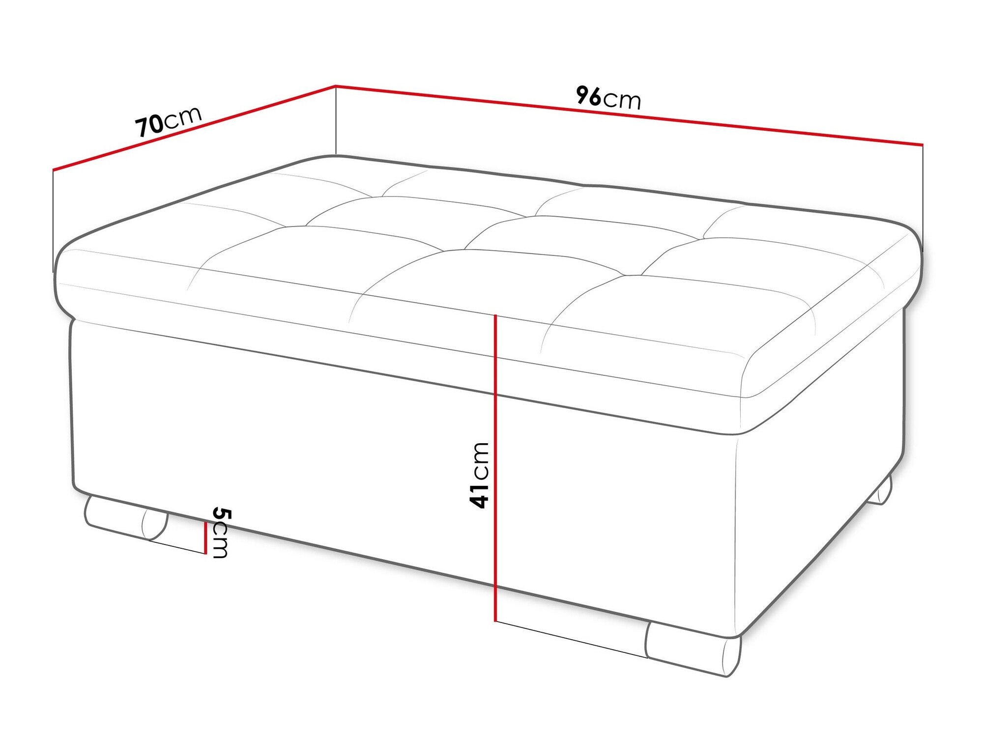 Banc rembourré Comfivo Gemma I (Coral 45)