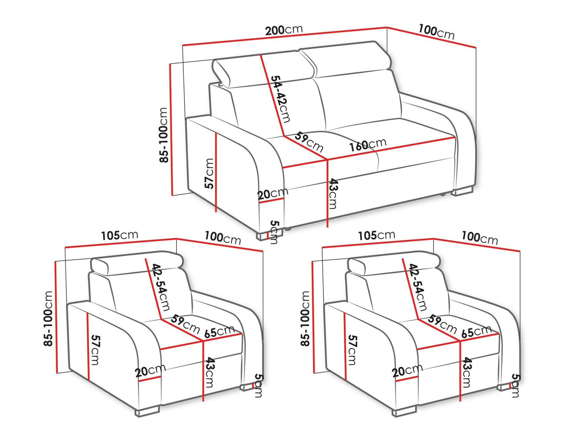 Ensemble de canapés Etrcala 106 (Crown 2)