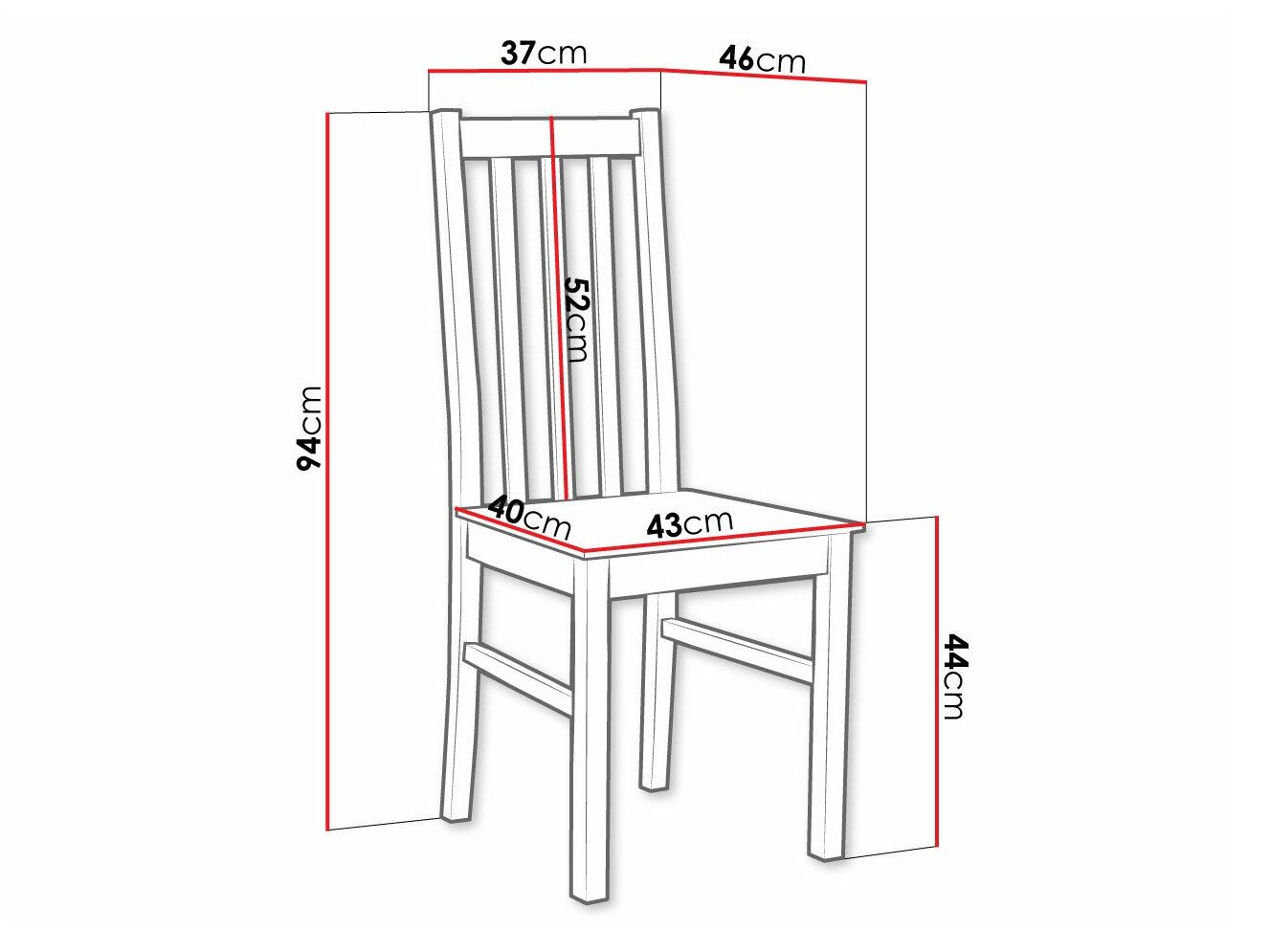 Chaise Victorville 115 (Noir)