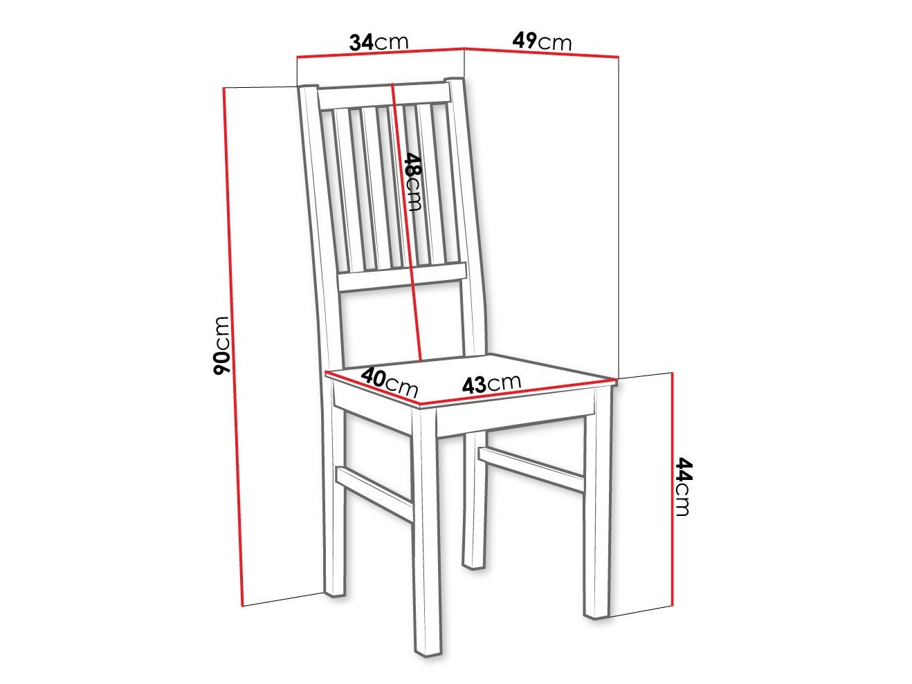Chaise Victorville 135 (Noir)