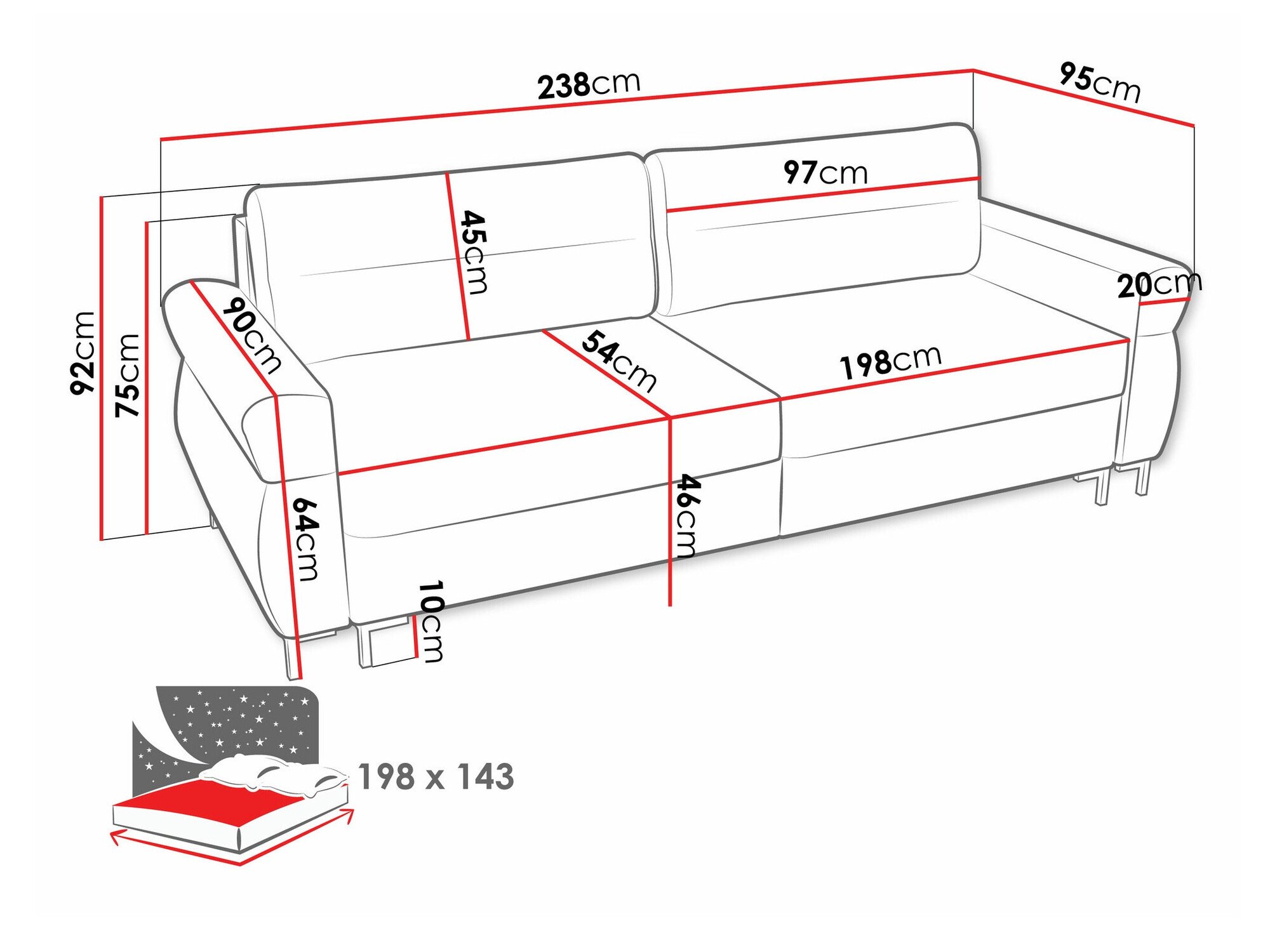 Canapé convertible Stonecrest 104 (Sierra 741)