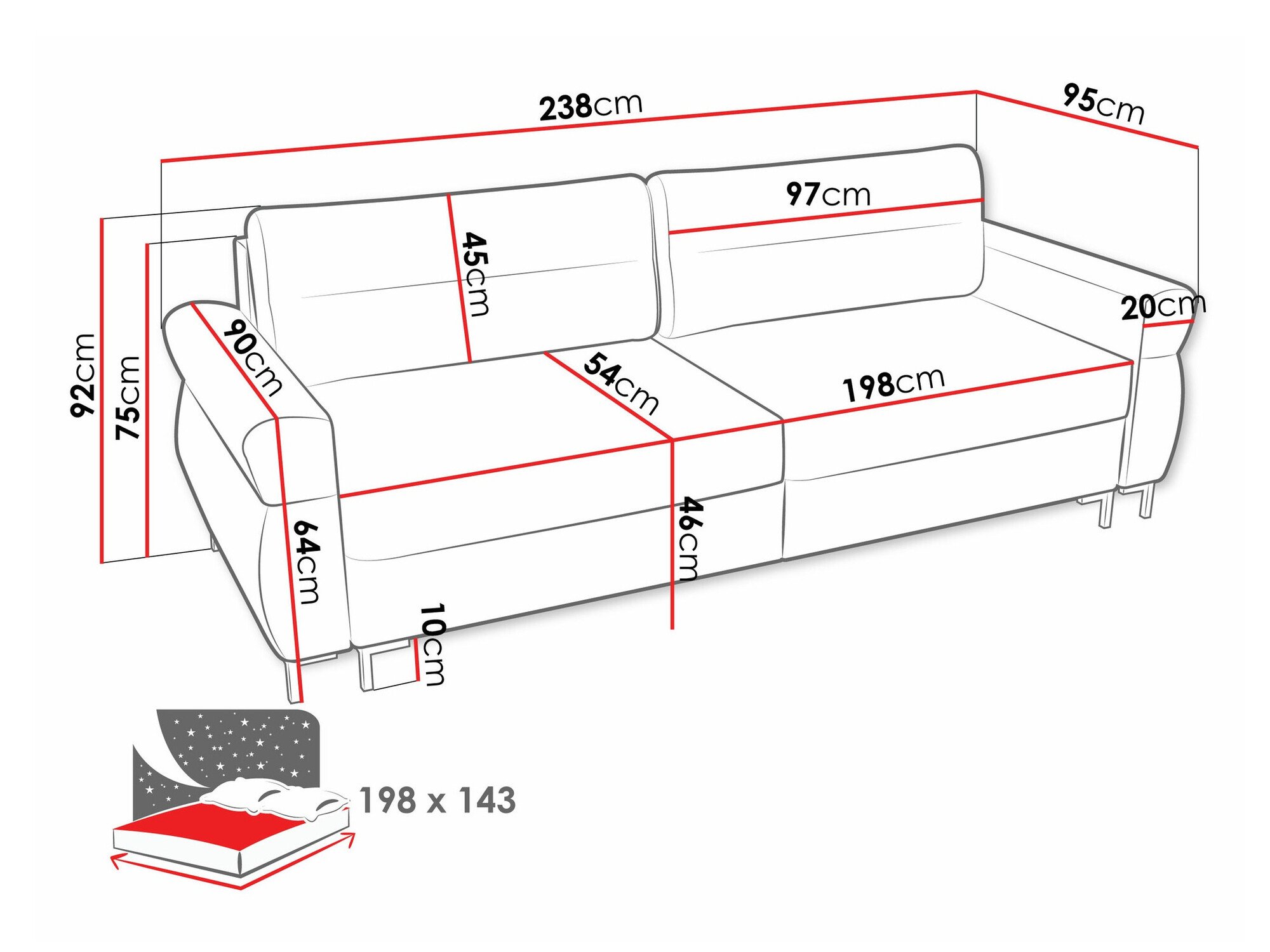 Canapé convertible Stonecrest 104 (Sierra 744)