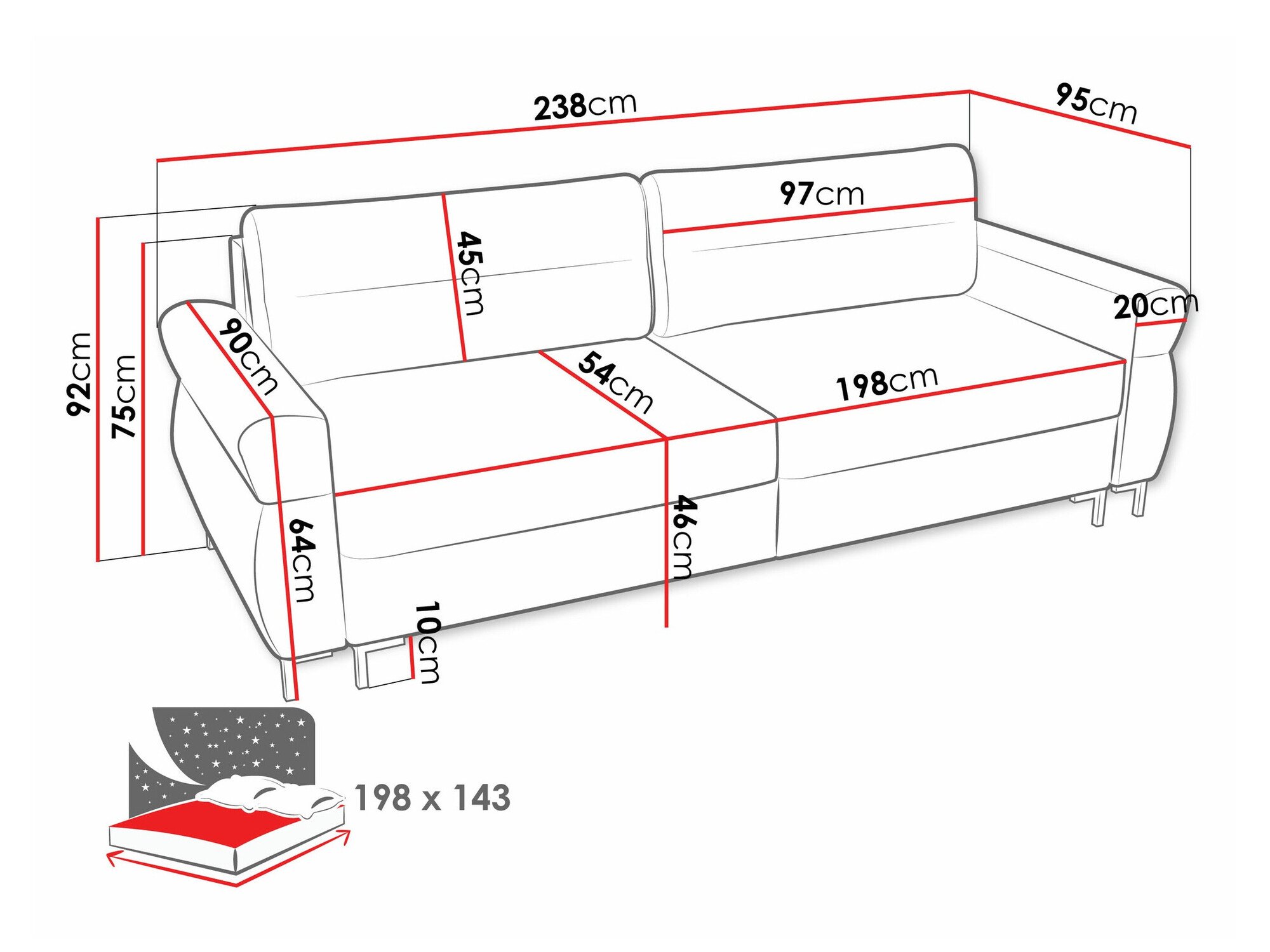 Canapé convertible Stonecrest 104 (Sierra 746)