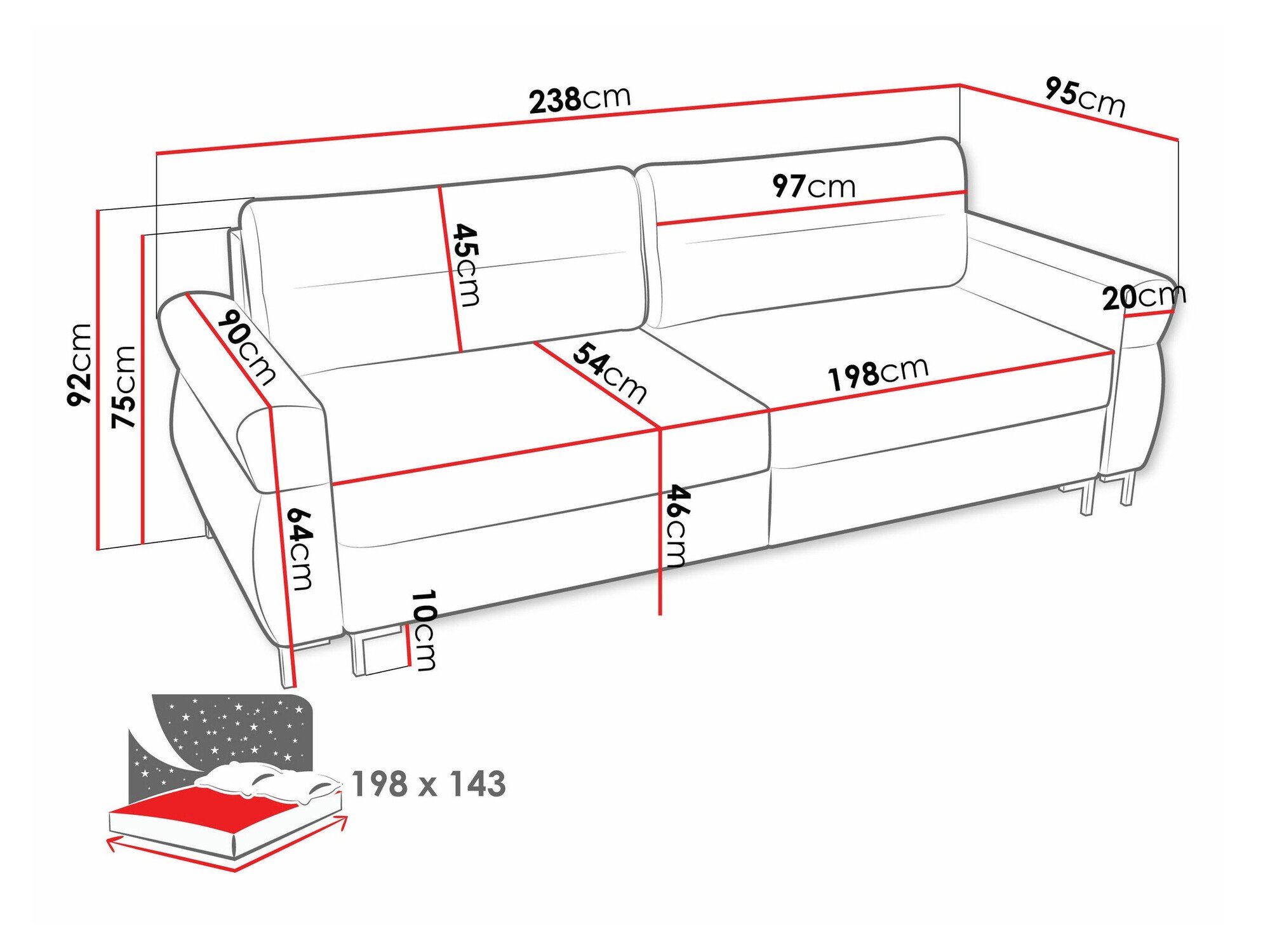 Canapé convertible Stonecrest 104 (Sierra 751)