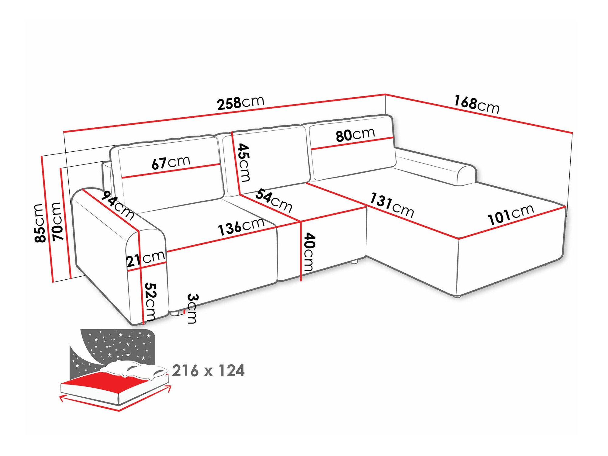 Canapé d'angle Stonecrest 105 (Sierra 744)