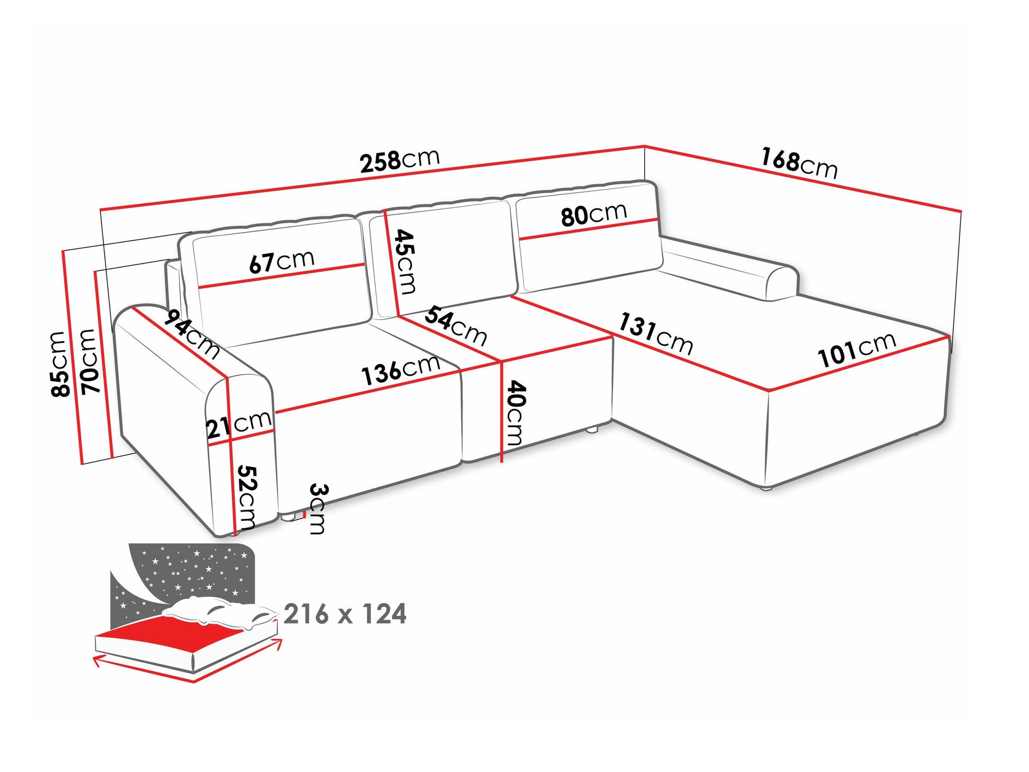 Canapé d'angle Stonecrest 105 (Sierra 744)