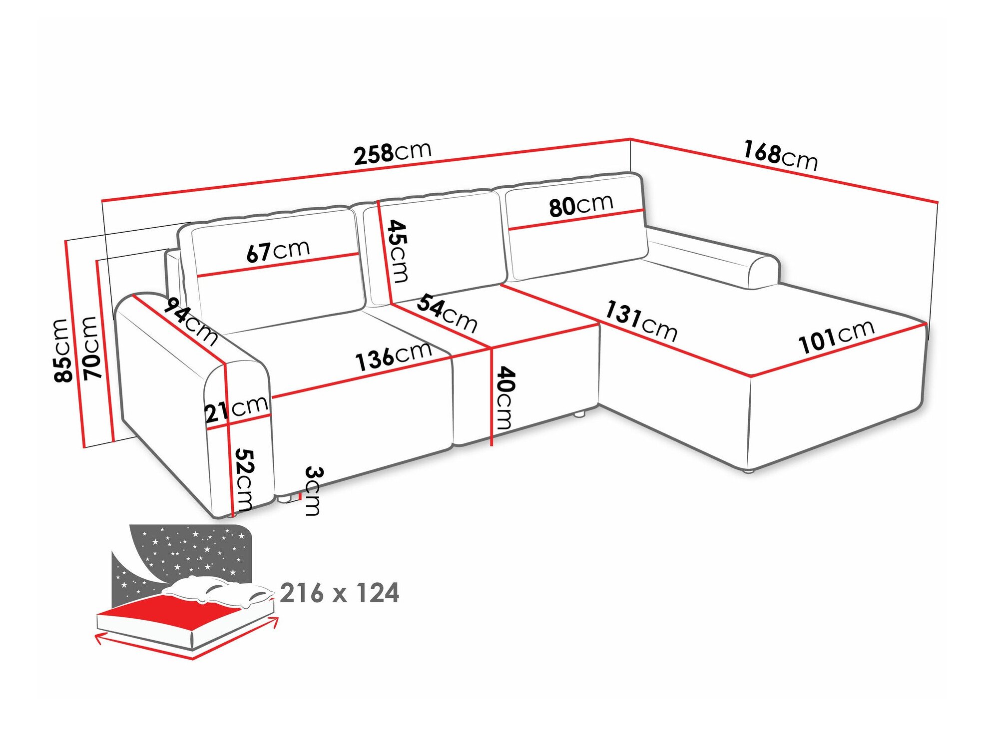 Canapé d'angle Stonecrest 105 (Sierra 751)