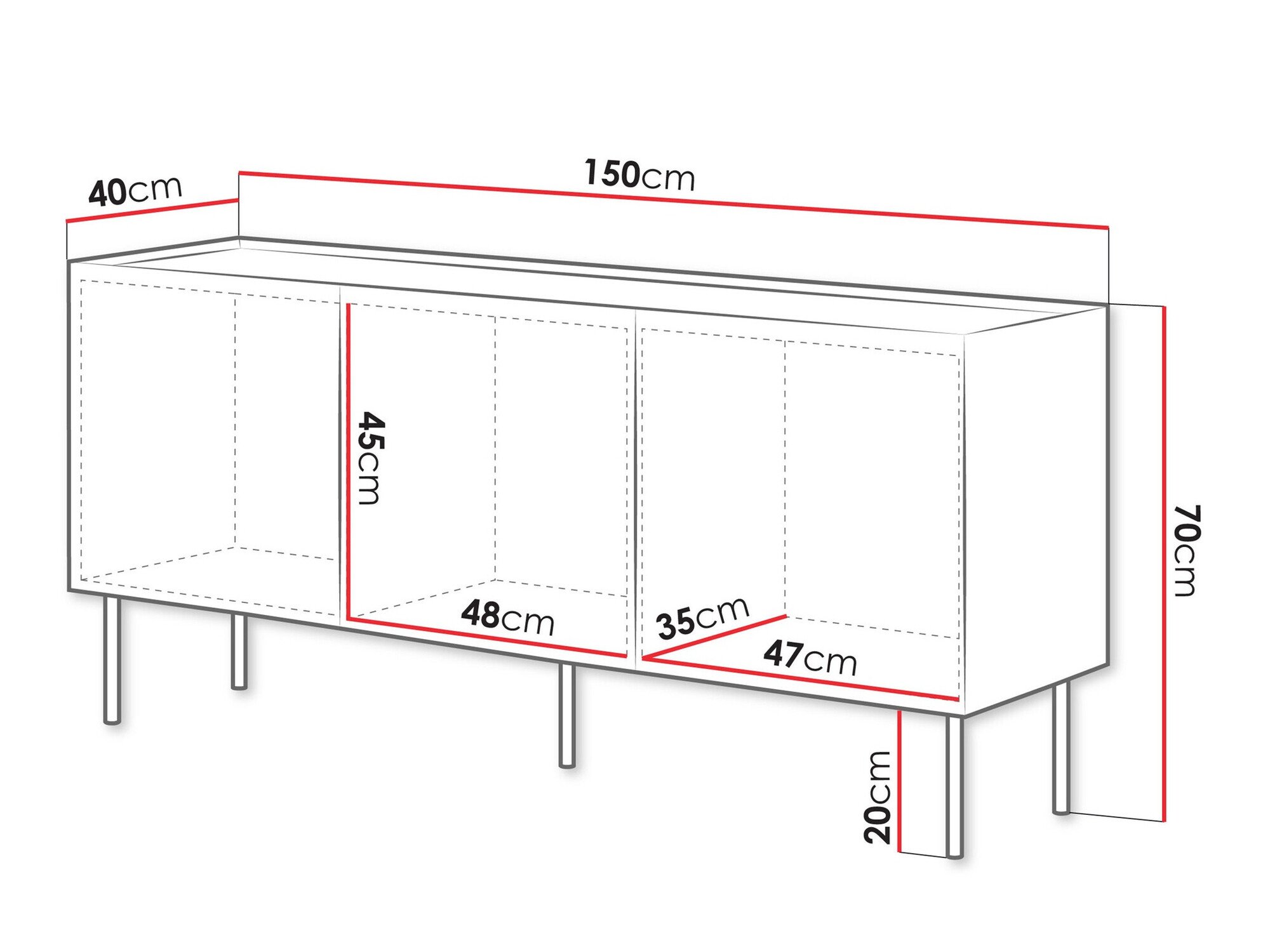 Buffet Melbela 104 (Cachemire + Chêne)