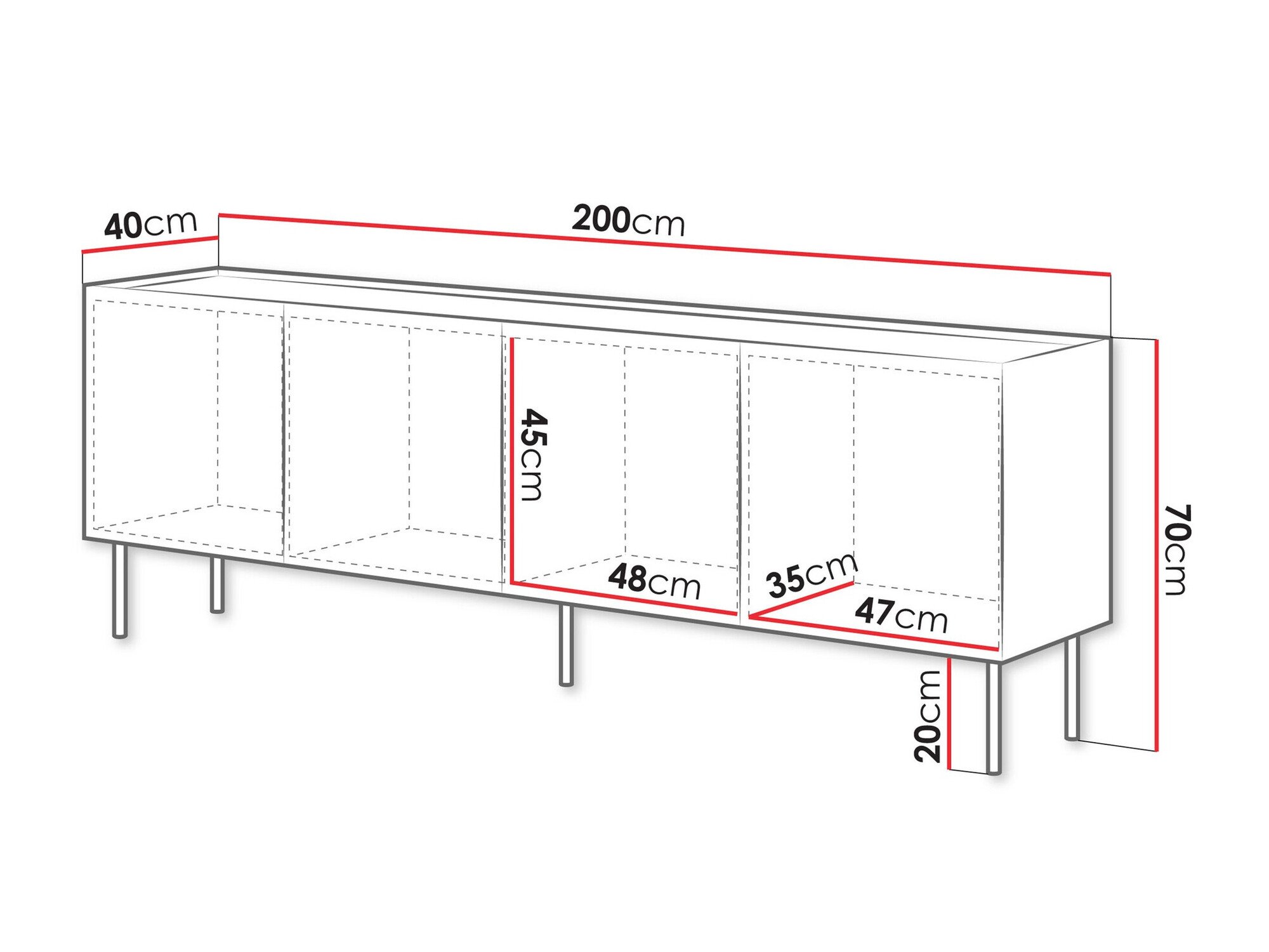 Buffet Melbela 105 (Cachemire + Chêne)