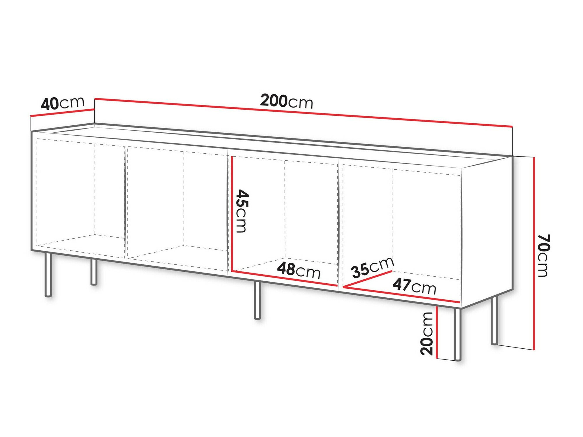 Buffet Melbela 105 (Olivier clair + Chêne)