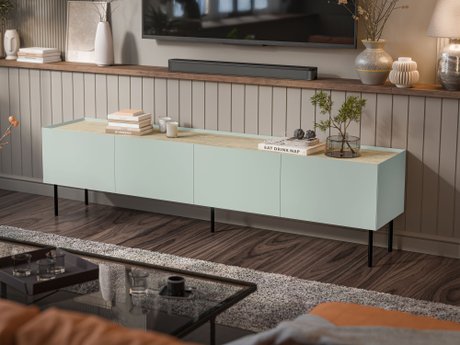 Meuble TV Melbela 107 (Olivier clair + Chêne)