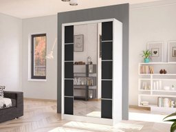 Armoire Closico 168 (Blanc + Noir)