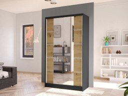 Armoire Closico 168 (Noir + Chêne Artisan)