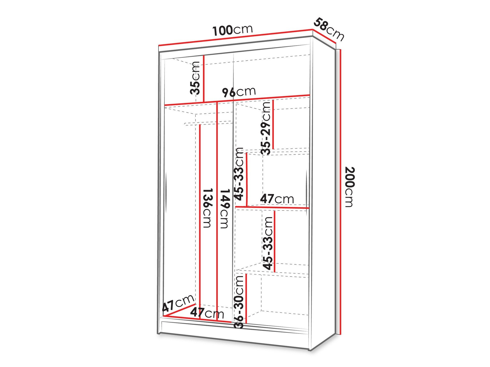 Armoire Closico Fractor V (Blanc + Chêne Artisan)