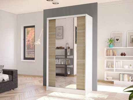 Armoire Closico Fractor V (Blanc + Sonoma chêne)