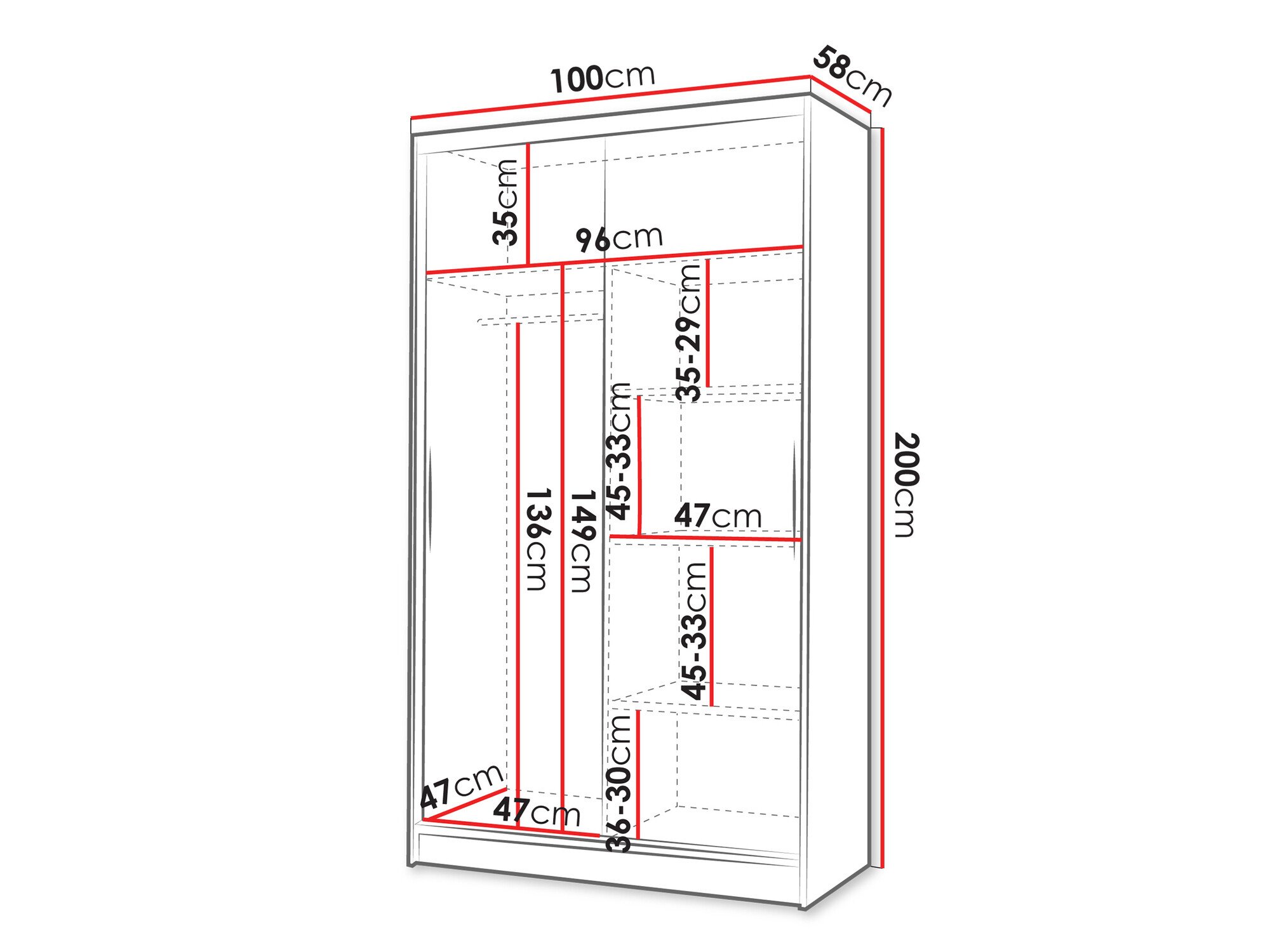 Armoire Closico Fractor V (Noir + Blanc)