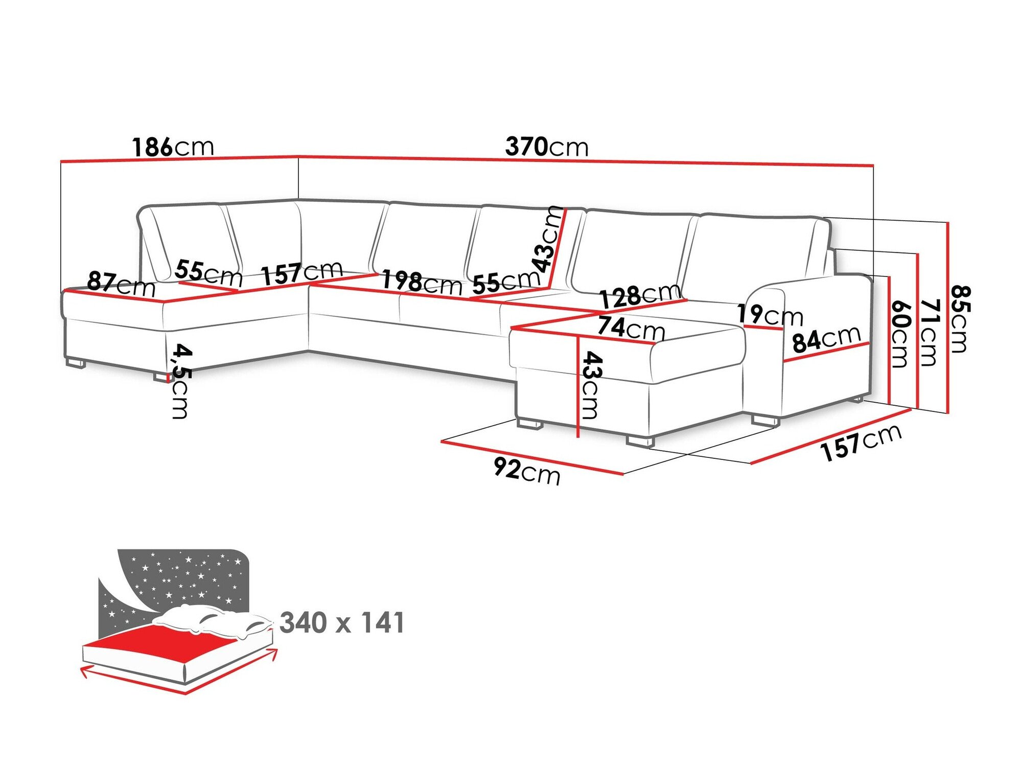 Canapé d'angle Comfivo Flumen I (Abriamo 04)
