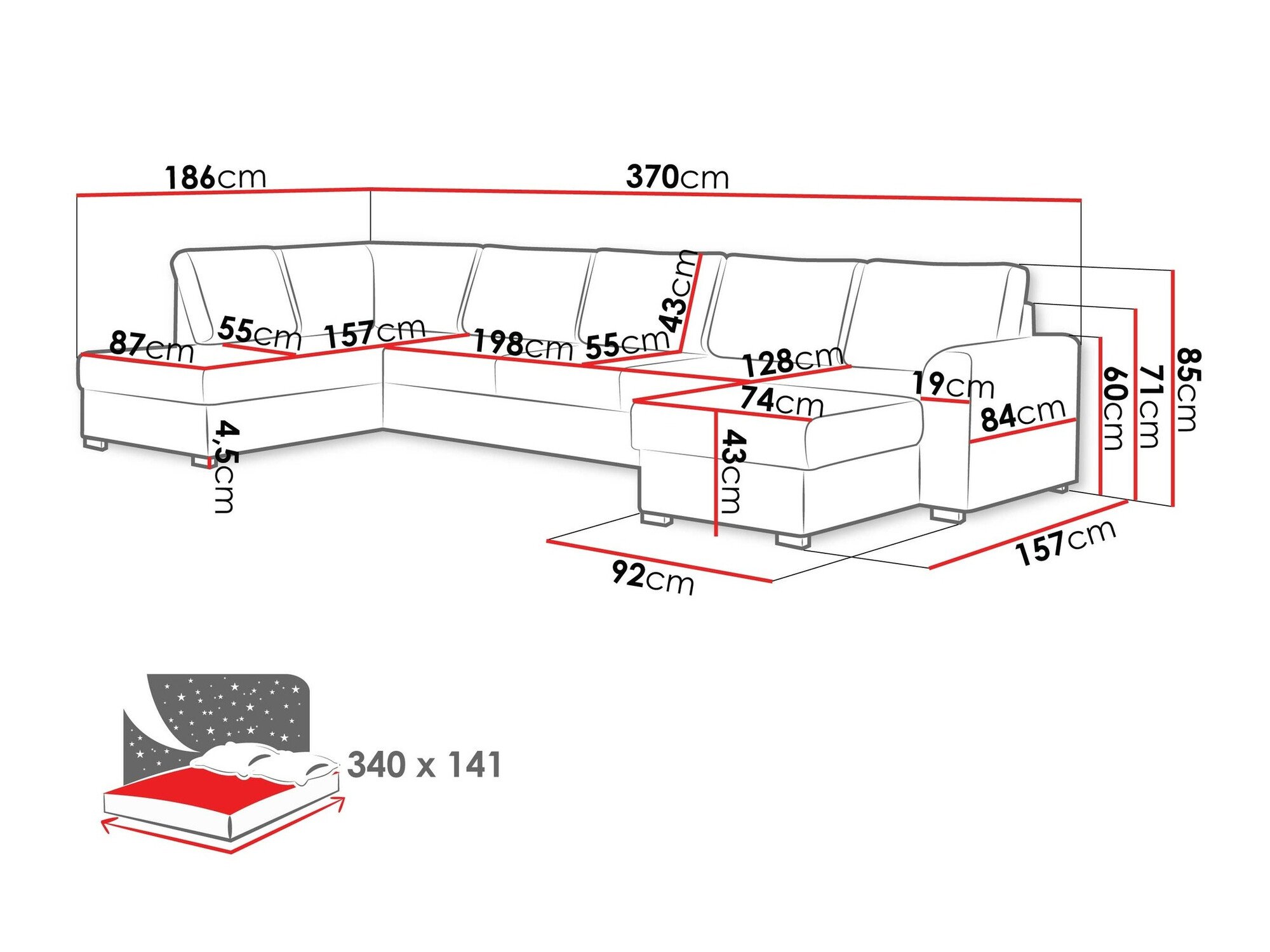 Canapé d'angle Comfivo Flumen I (Flow 06)