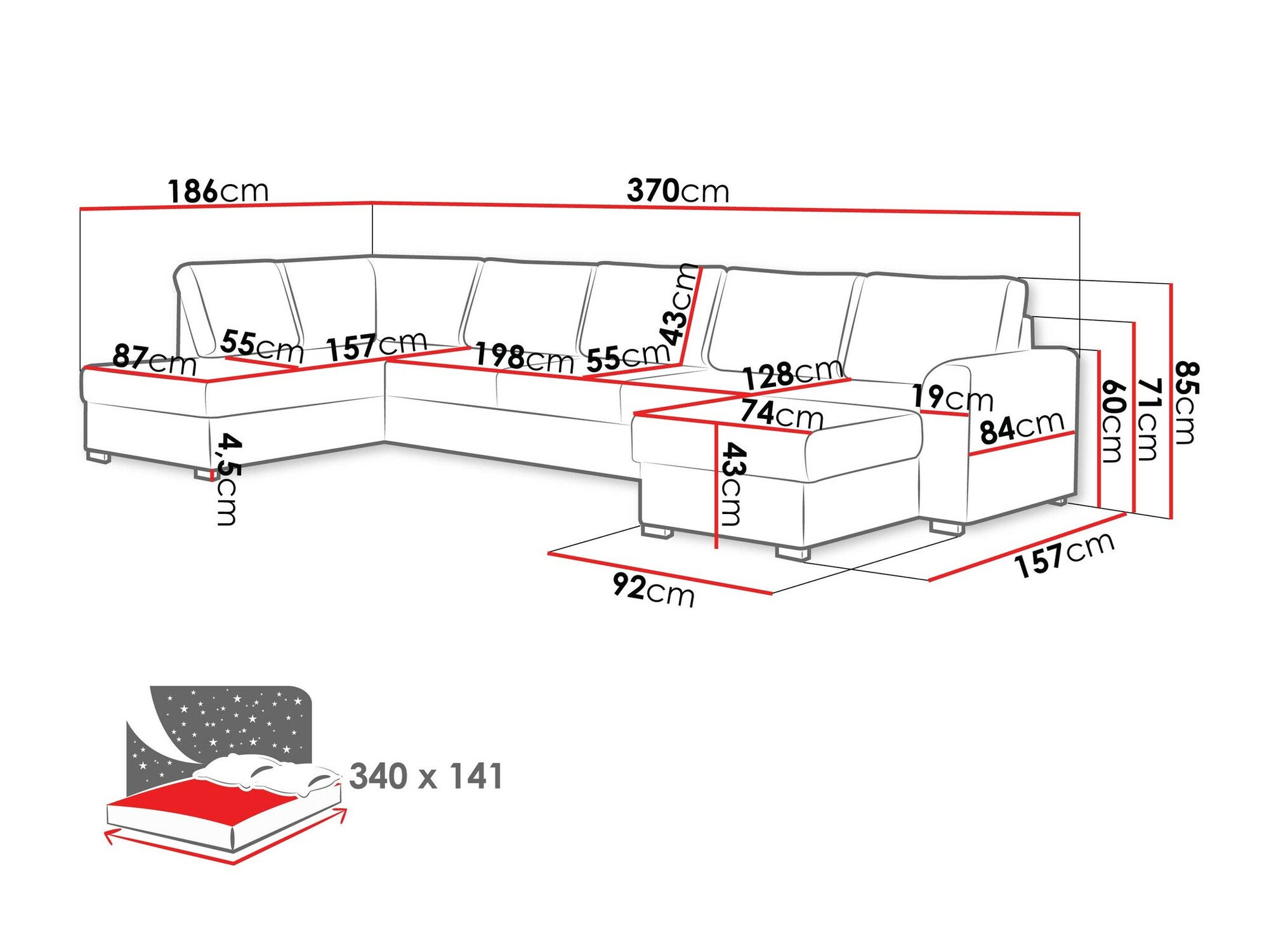 Canapé d'angle Comfivo Flumen I (Flow 22)