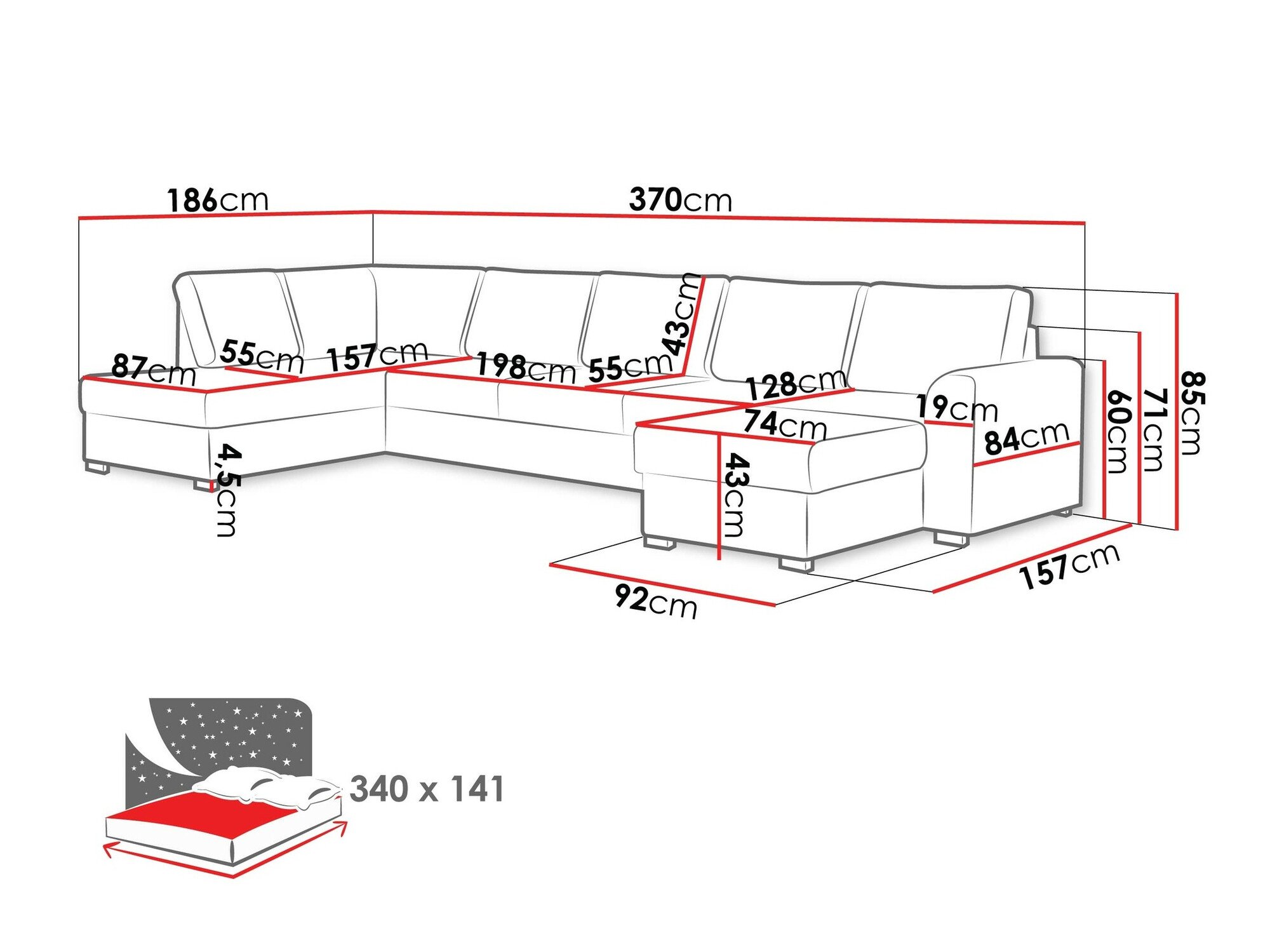 Canapé d'angle Comfivo Flumen I (Magic Velvet 2217)