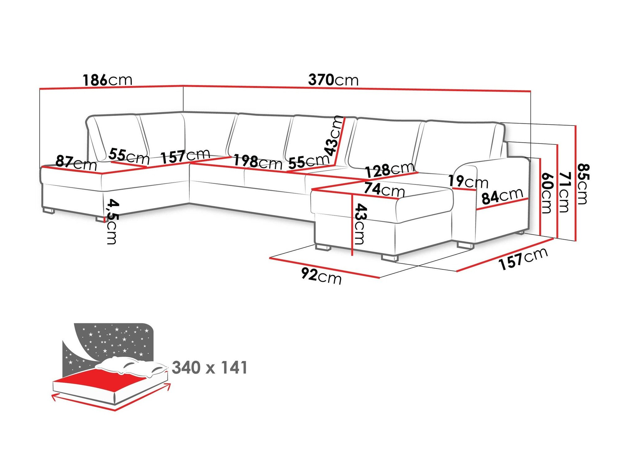 Canapé d'angle Comfivo Flumen I (Soft 011 + Majorka 03)