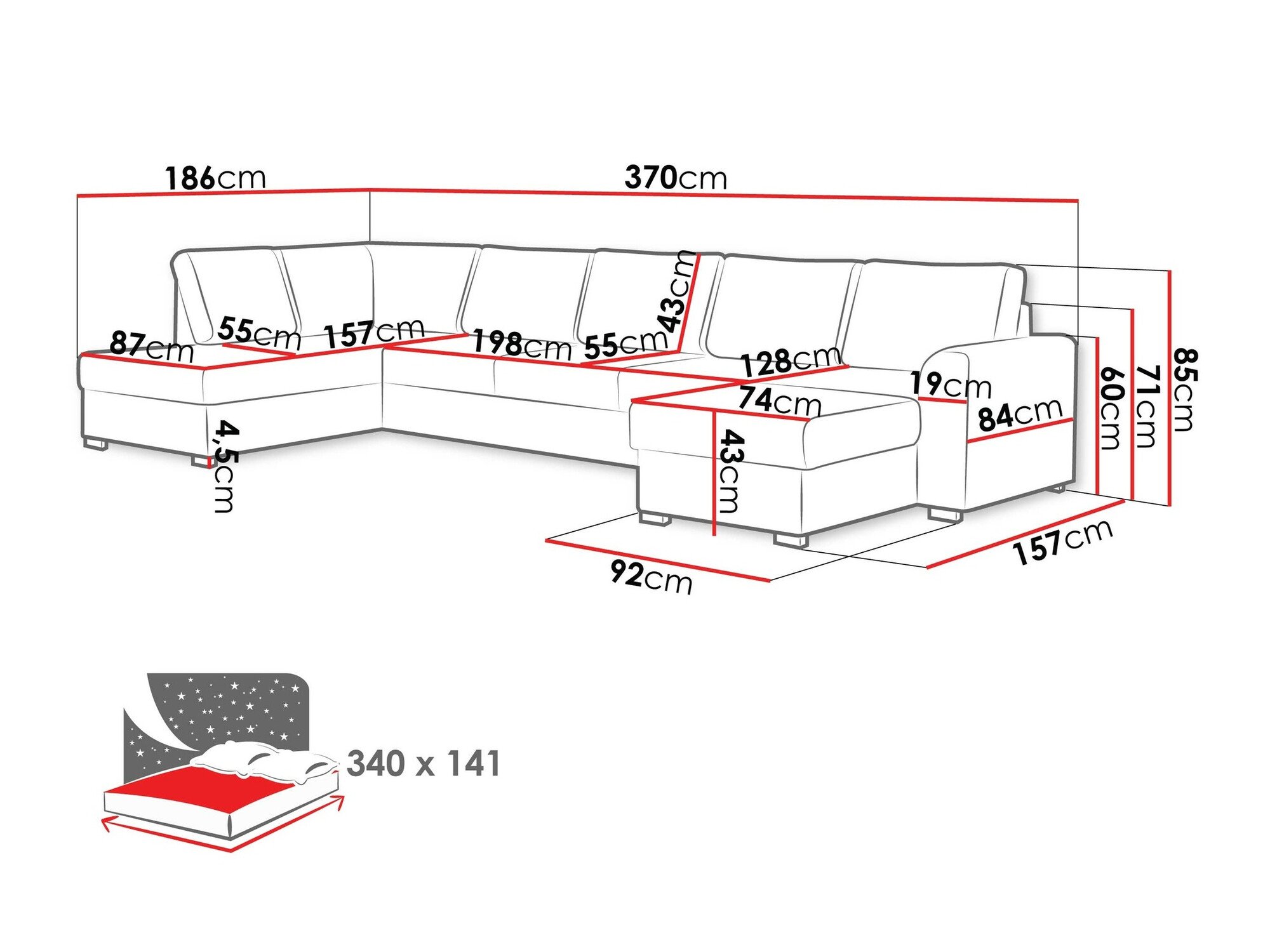Canapé d'angle Comfivo Flumen I (Twist 23)